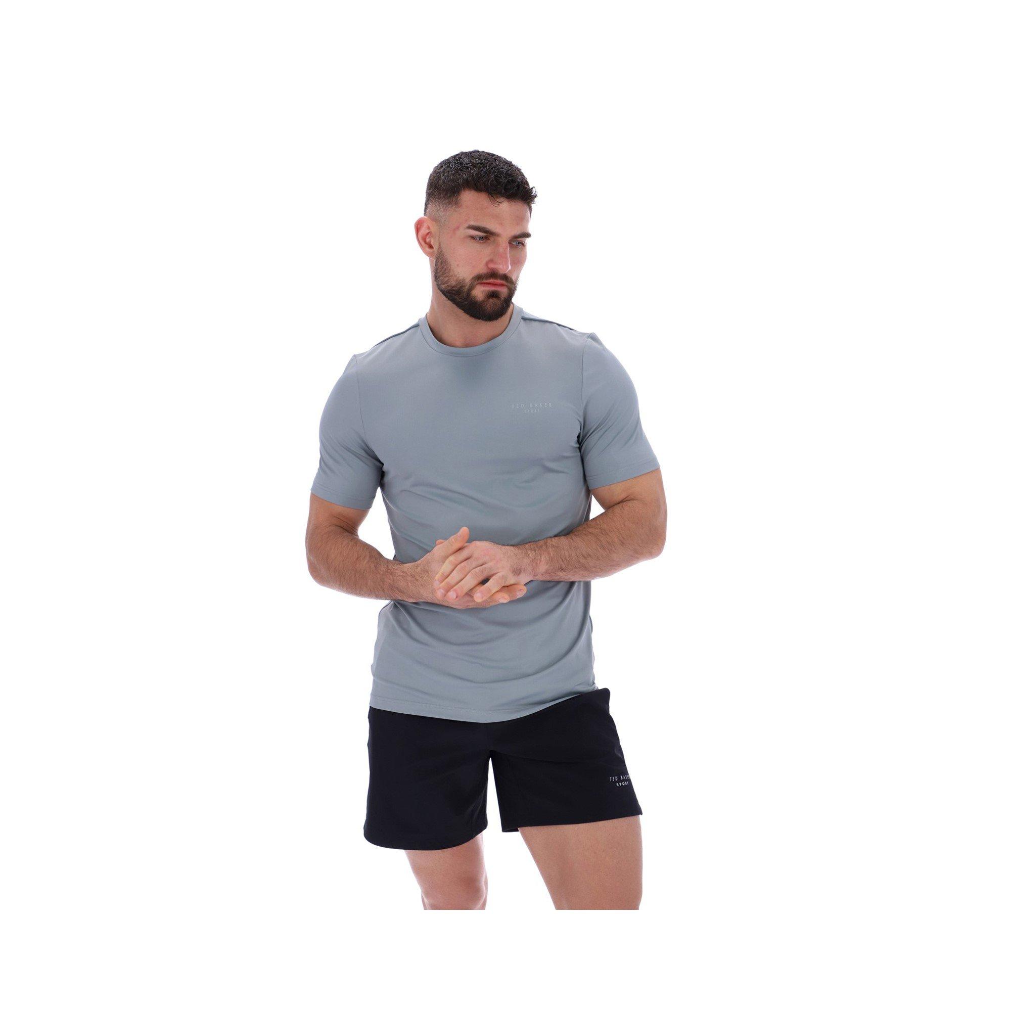 Grey - Ted Baker - SAM Aeroflow Running T-Shirt - 1