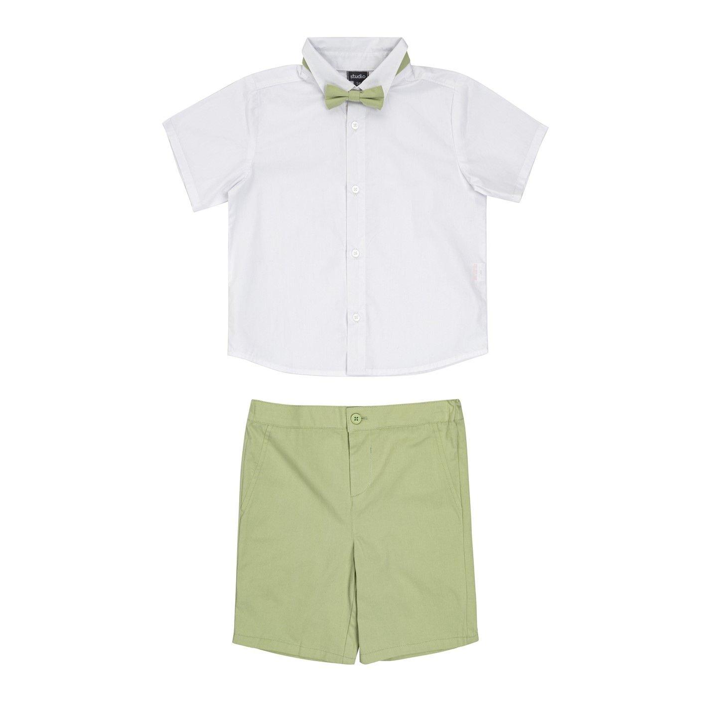 SAGE GREEN/WHIT - Studio - Kids' Short Sleeve Coords - 1