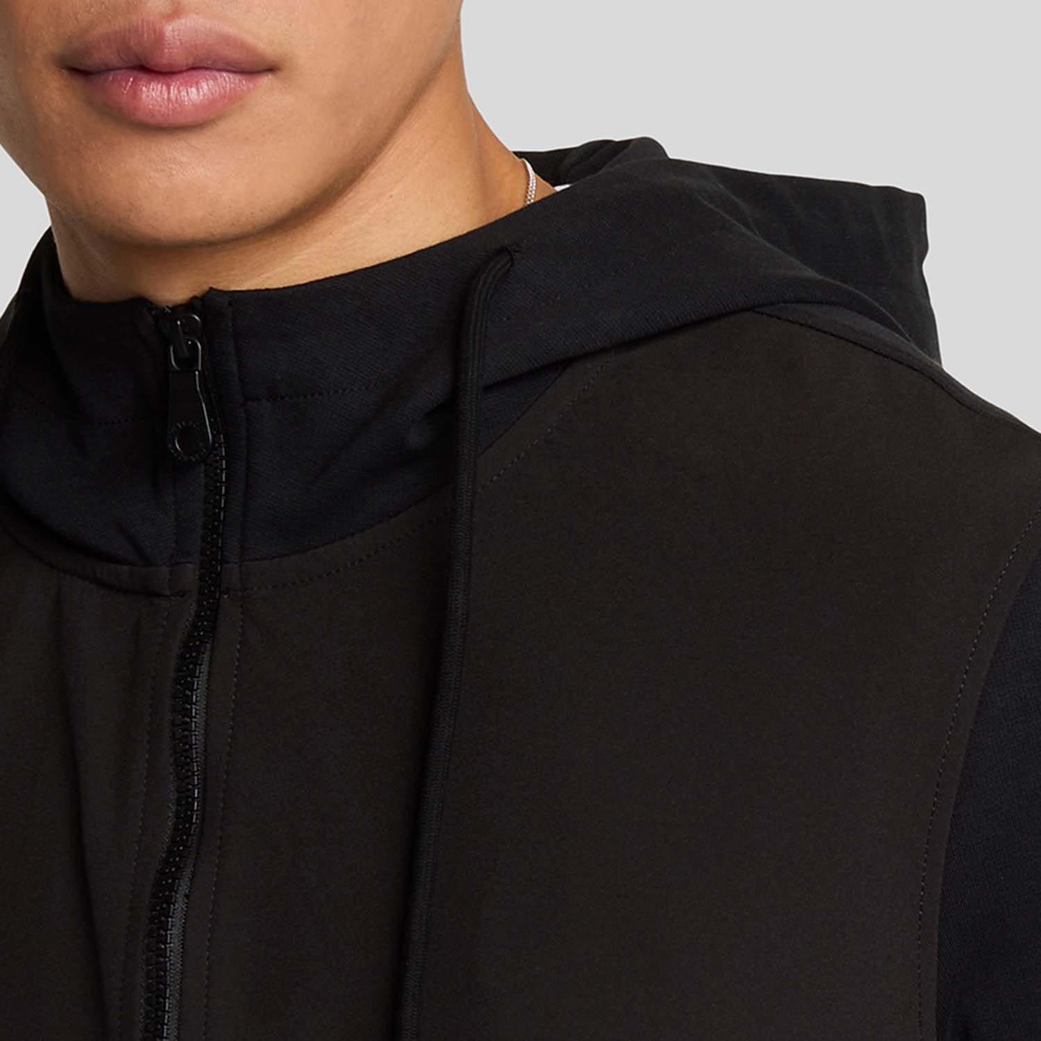 Black - Lyle and Scott - Softshell Hybrid Zip Through Hoodie - 4