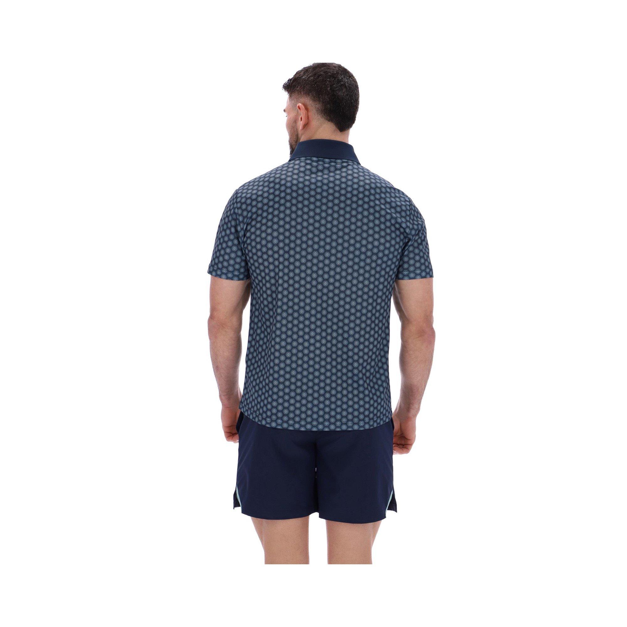 Navy - Ted Baker - JAYDEN Printed Tennis Polo Shirt - 2