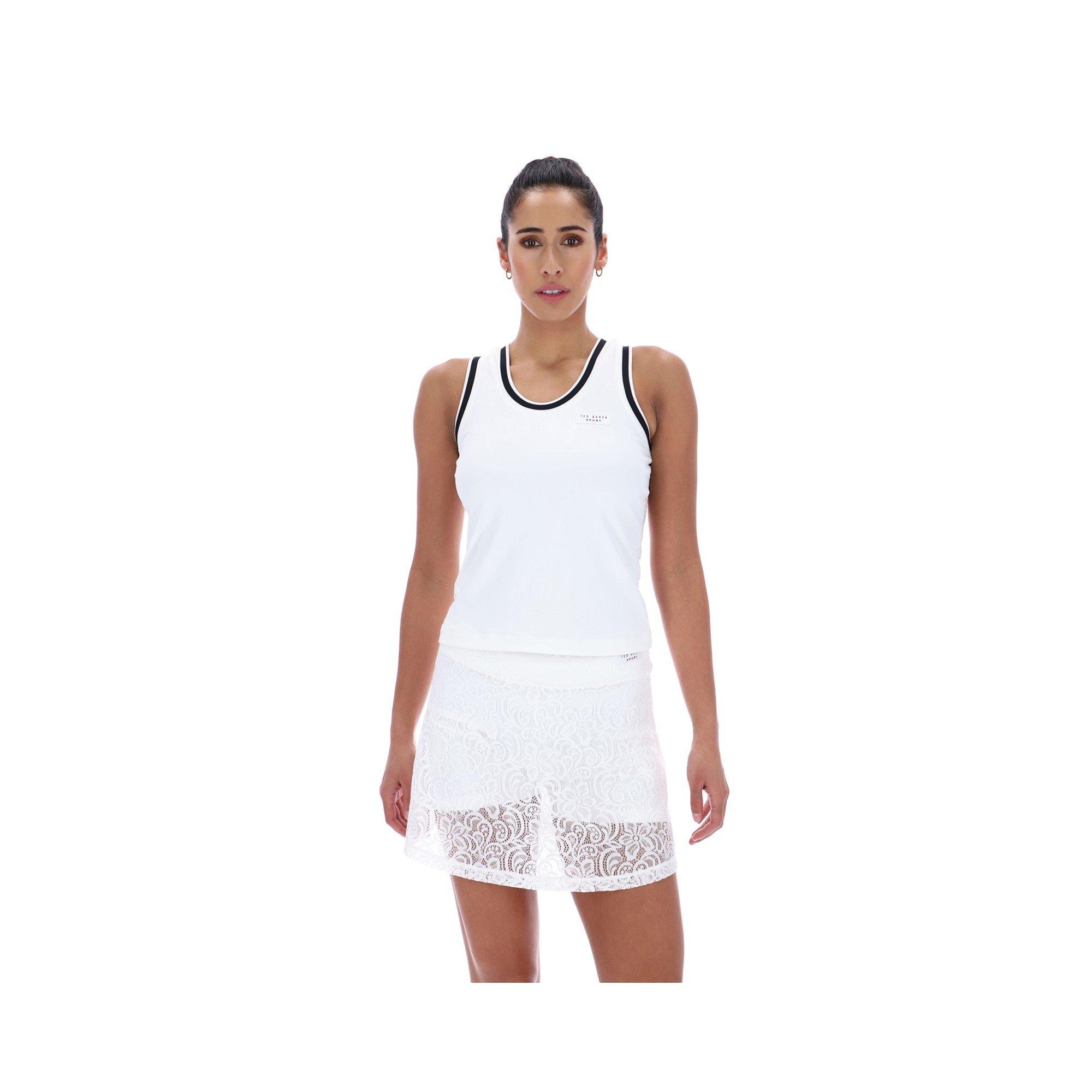 White - Ted Baker - ANNABELLE Lace Back Tennis Tank - 1