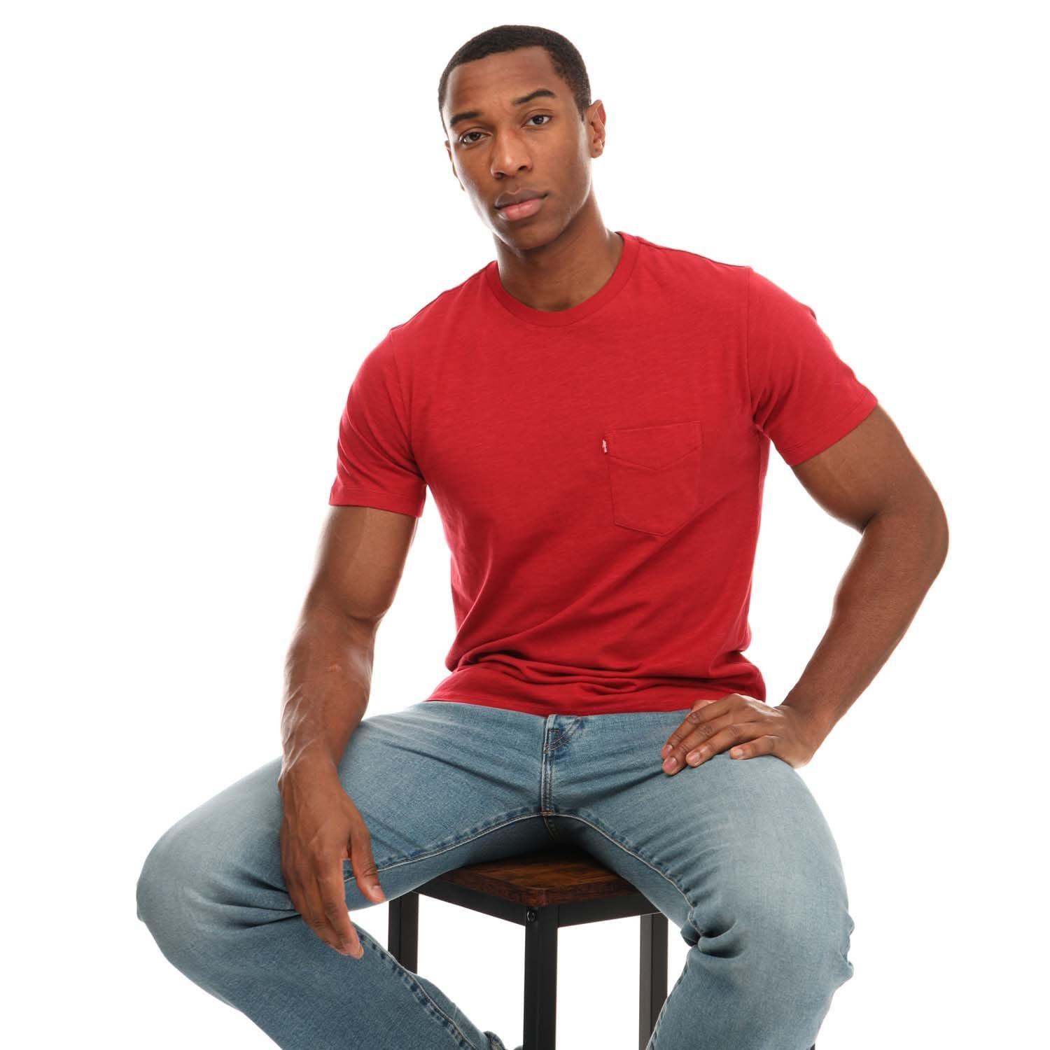 Red - Levis - Classic Pocket T-Shirt - 4