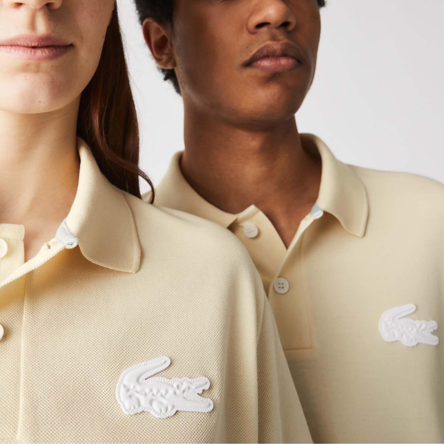 Beige - Lacoste - Loose Fit Colourblock Cotton Piqu¿ Polo Shirt - 4