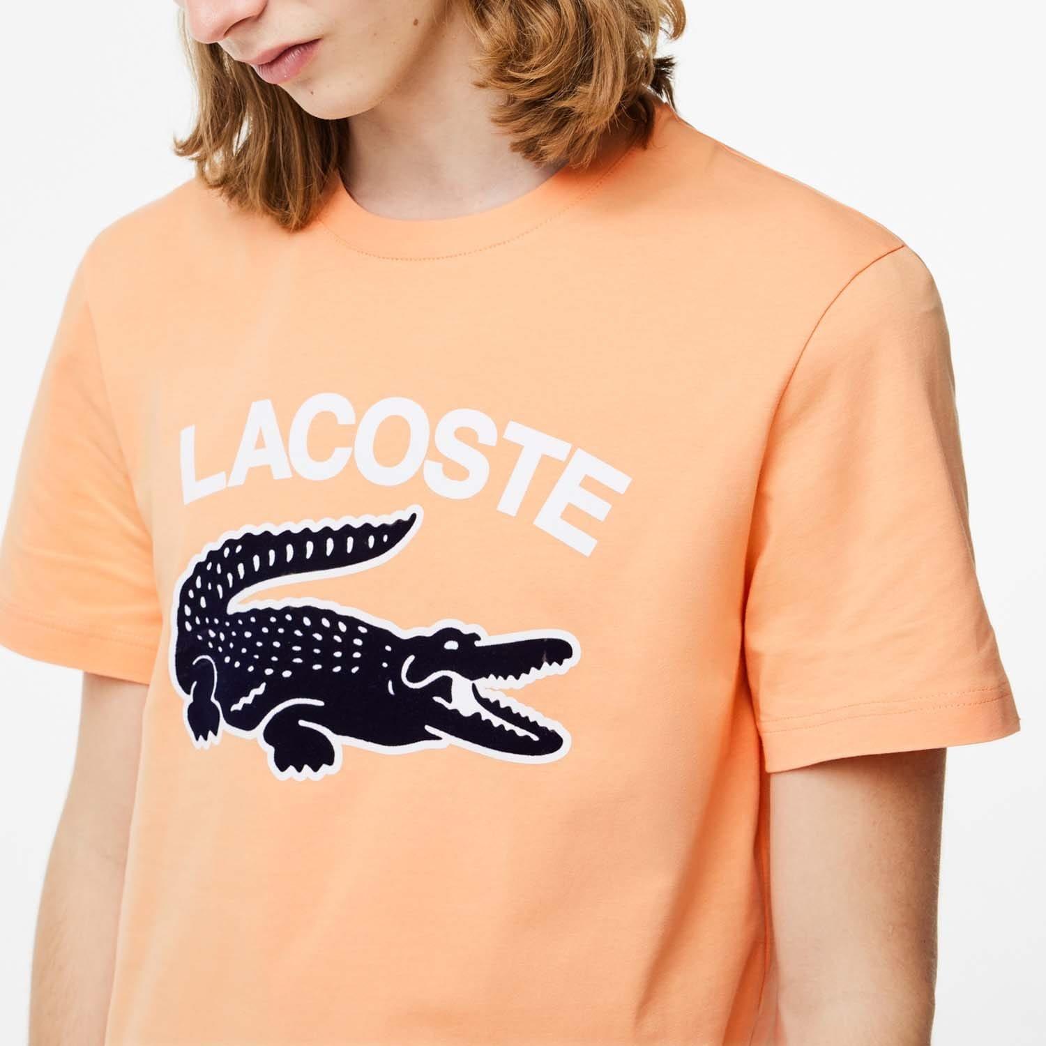 Orange - Lacoste - Crocodile Print T-Shirt - 5
