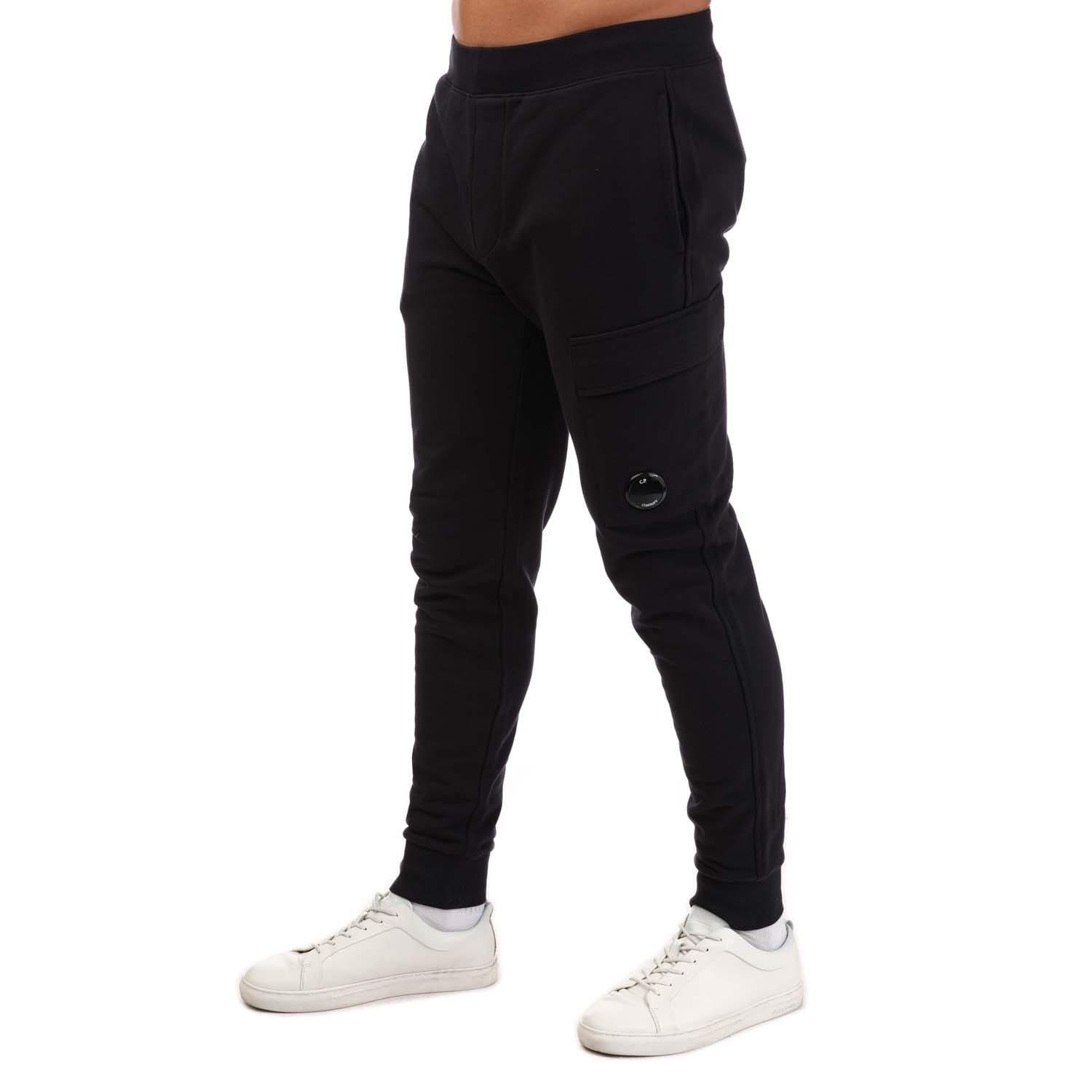 Navy - CP Company - Diagonal Raised Fleece Cargo Joggers - 1