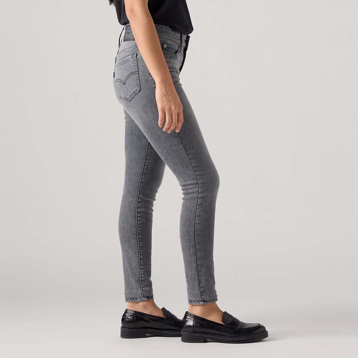 Light Grey - Levis - 711 Double Button Skinny-Fit Jeans - 3