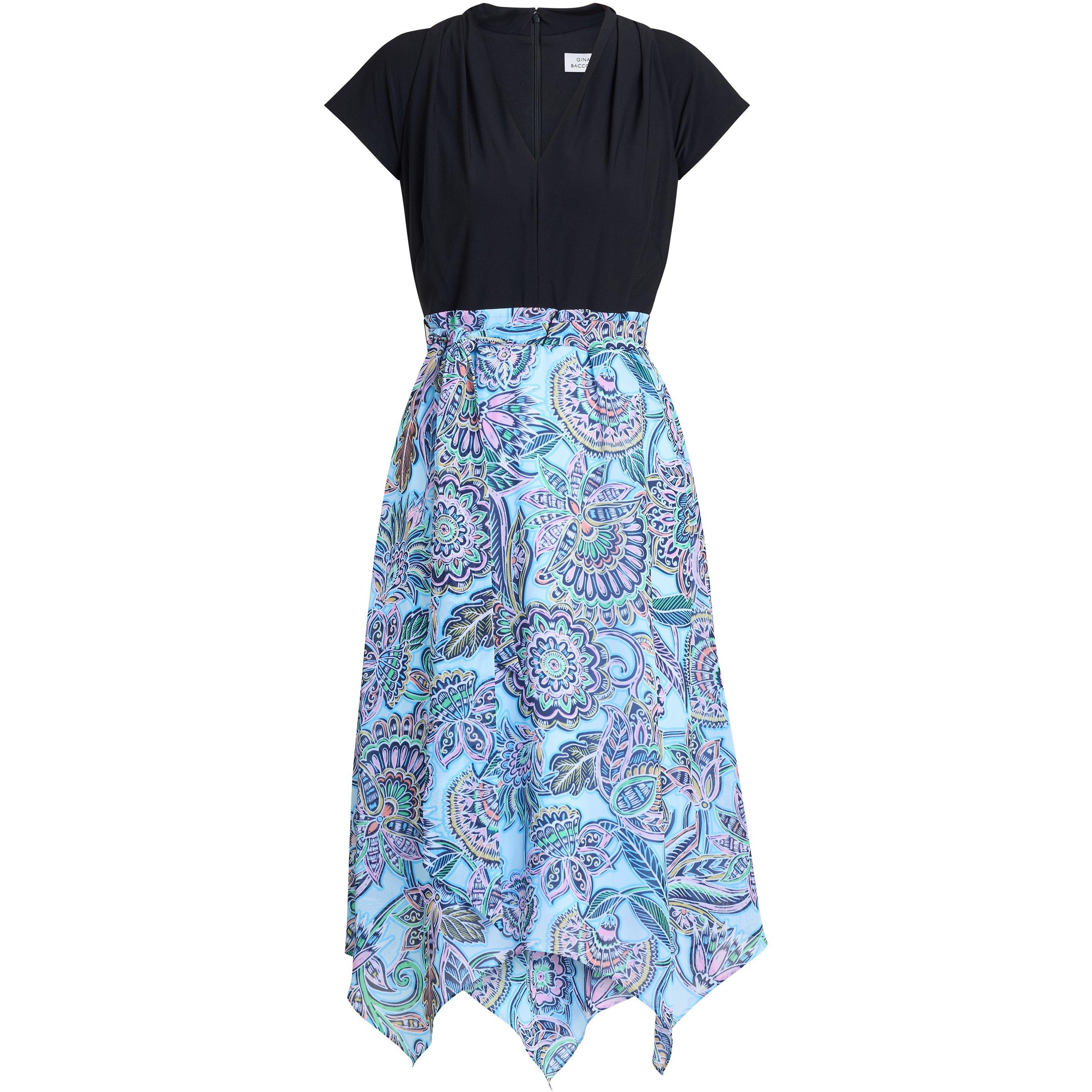 Multi - Gina Bacconi - Charlotte Handkerchief Skirt Dress - 3