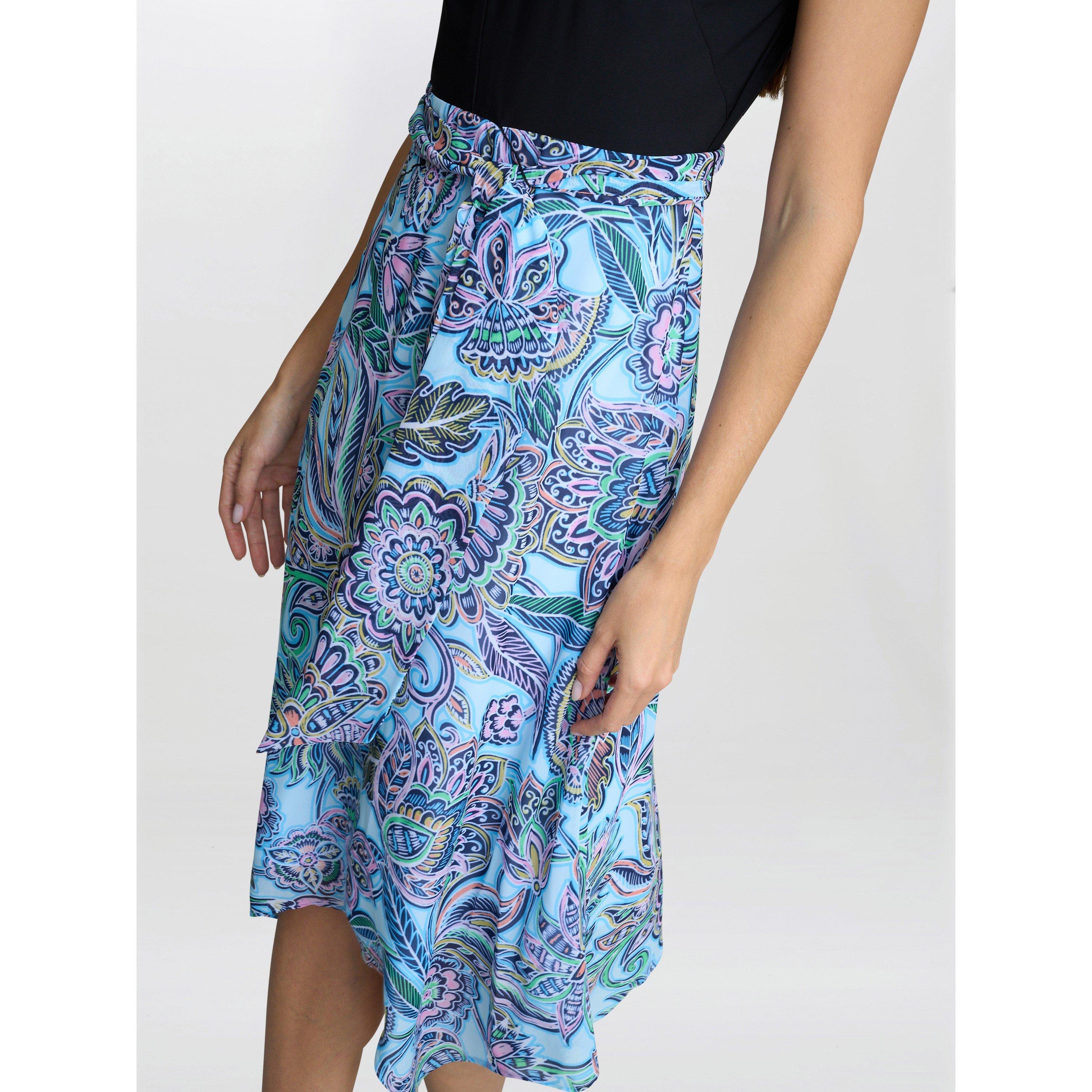 Multi - Gina Bacconi - Charlotte Handkerchief Skirt Dress - 4