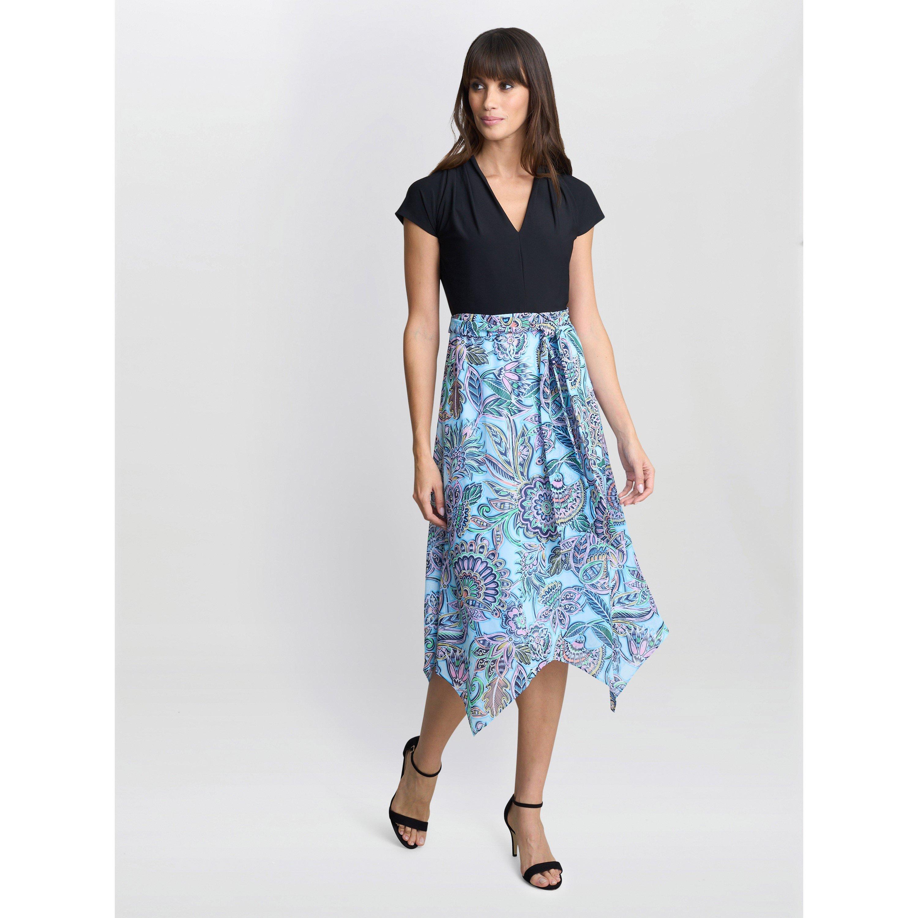 Multi - Gina Bacconi - Charlotte Handkerchief Skirt Dress - 5