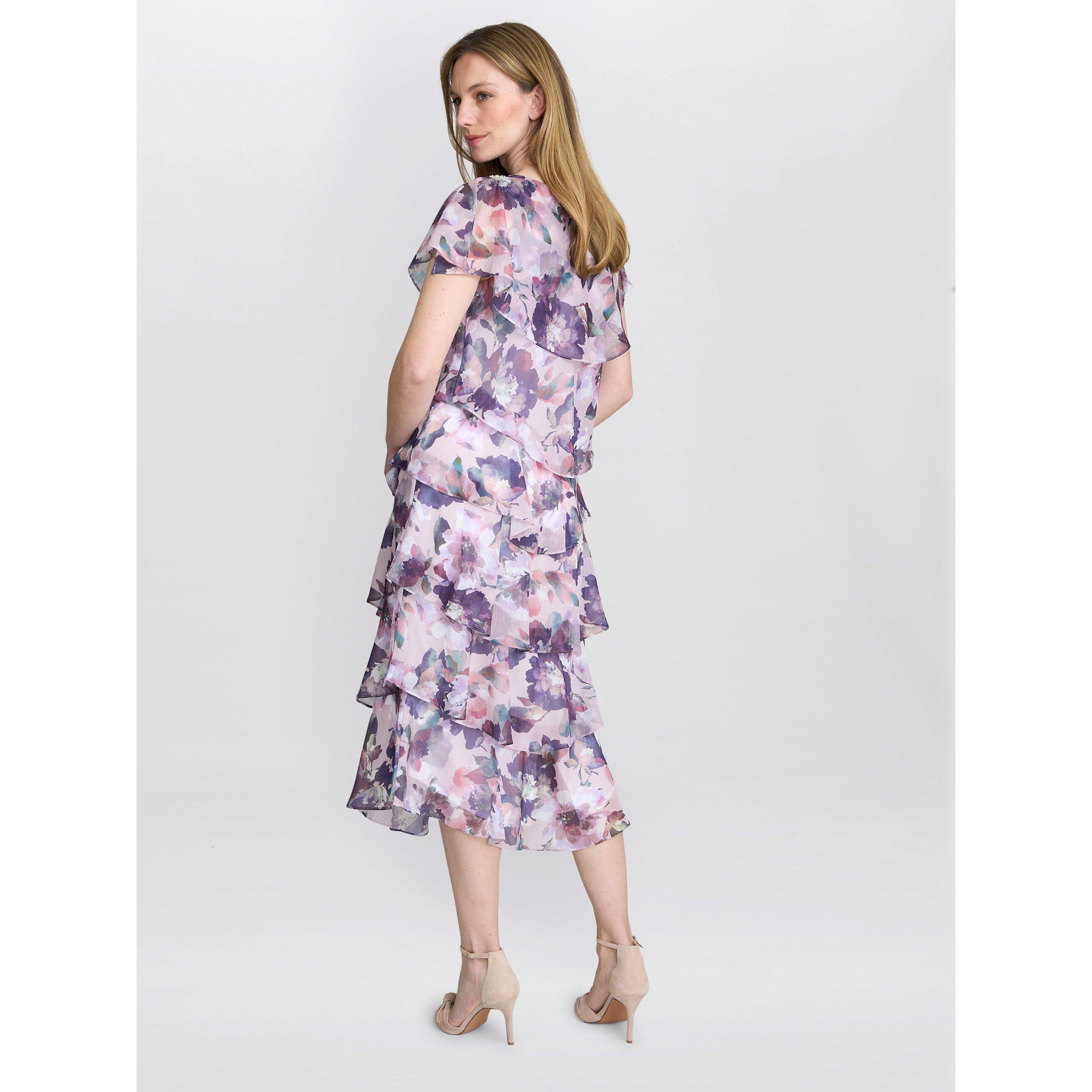 Blush - Gina Bacconi - Livvy Midi Length Printed Tier Dress - 2