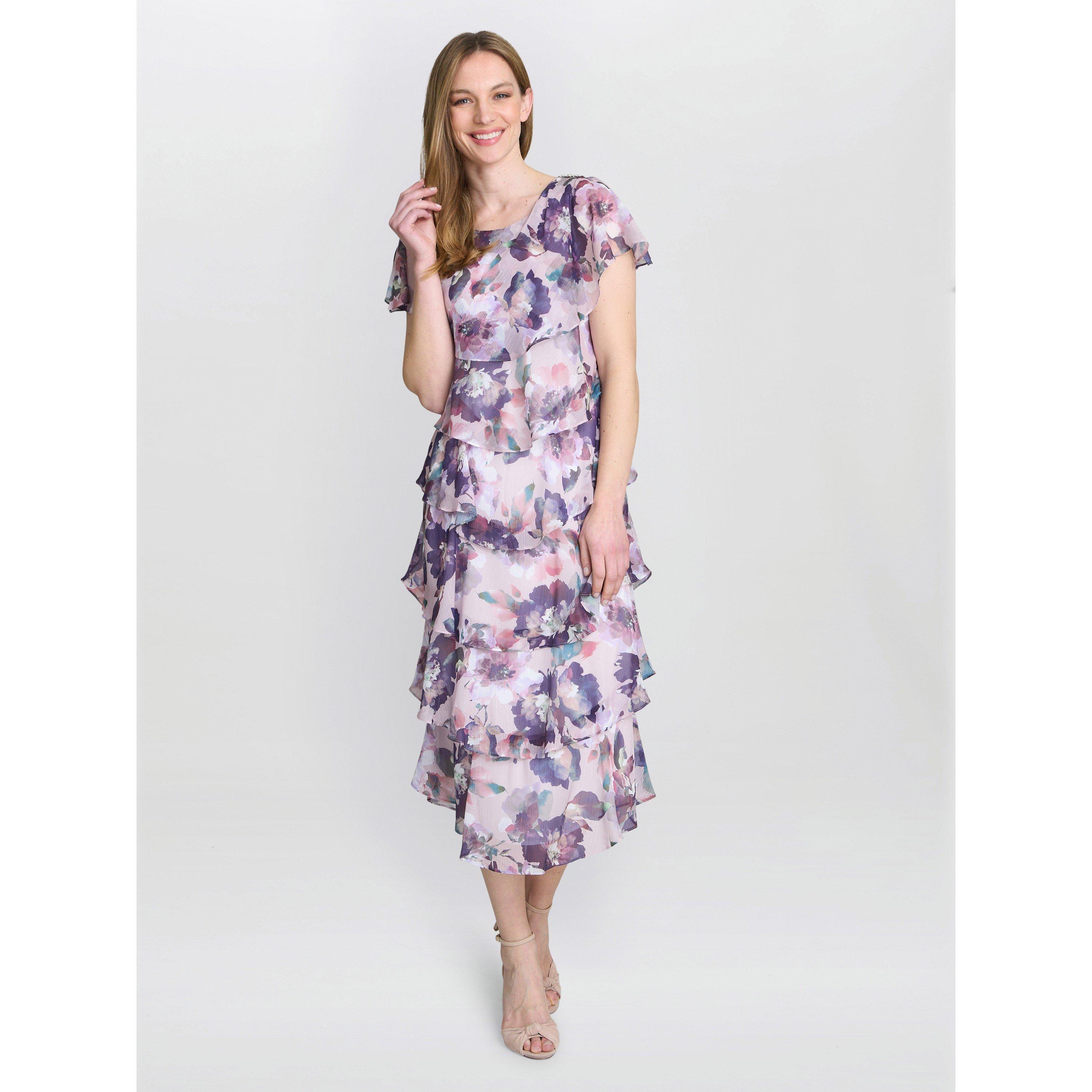 Blush - Gina Bacconi - Livvy Midi Length Printed Tier Dress - 3