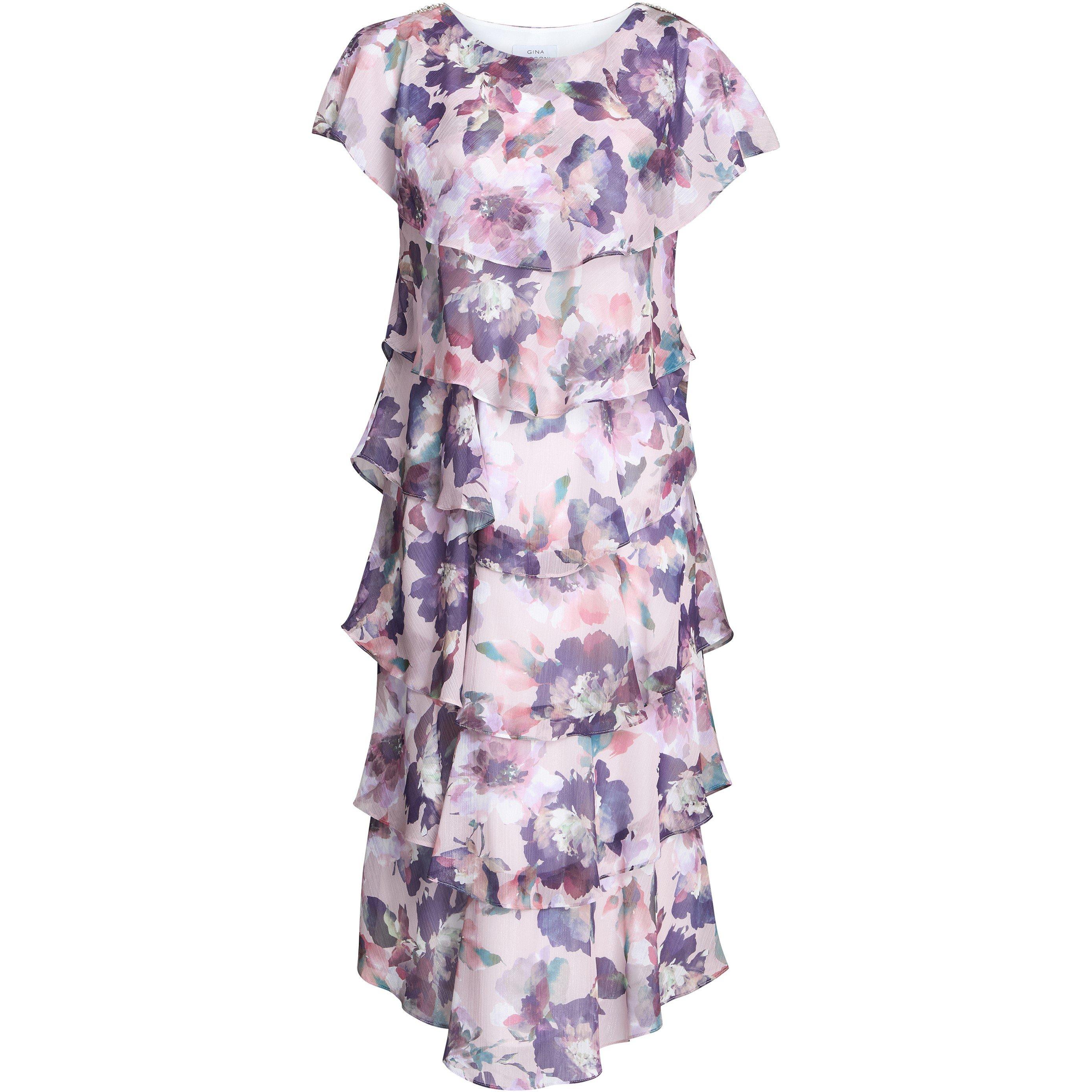 Blush - Gina Bacconi - Livvy Midi Length Printed Tier Dress - 4