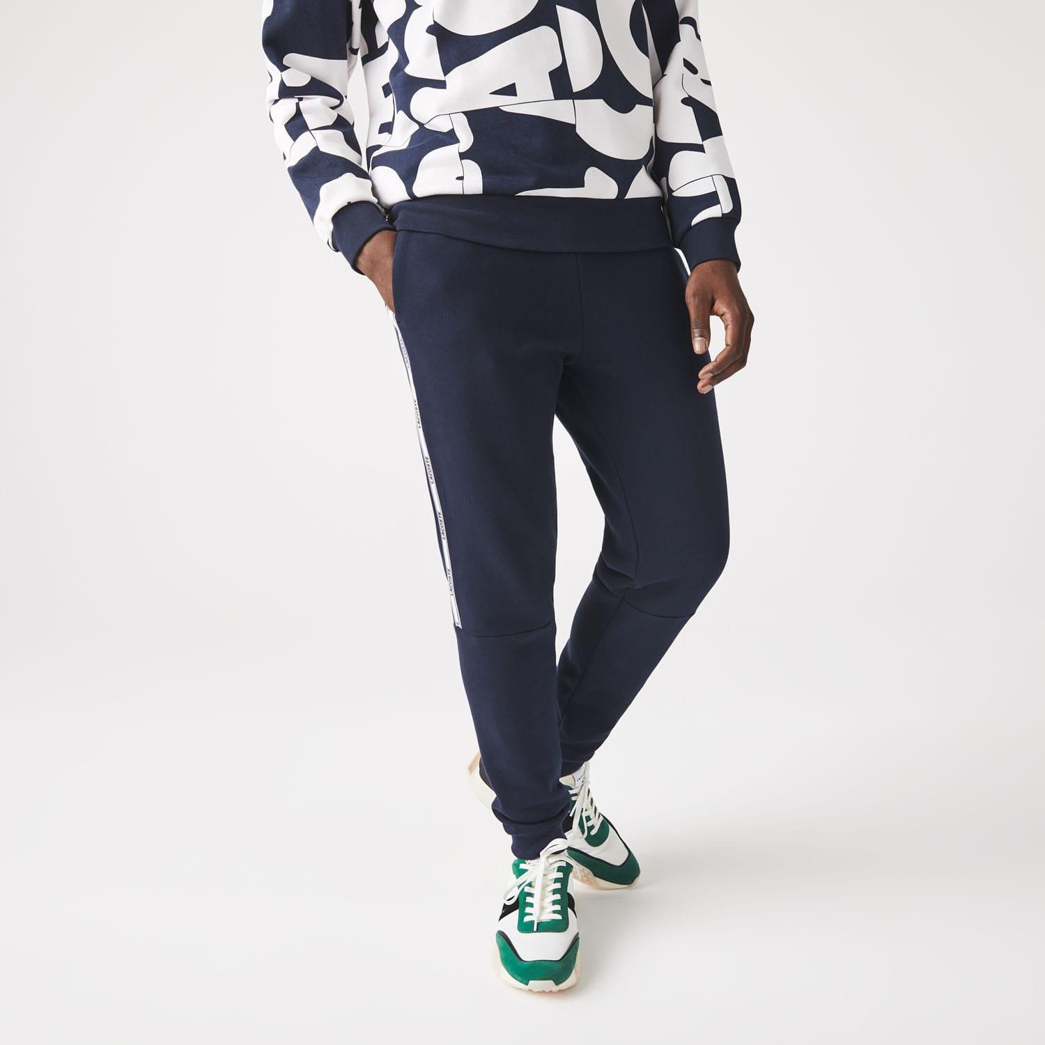 Blue - Lacoste - Branded Tape Joggers - 1