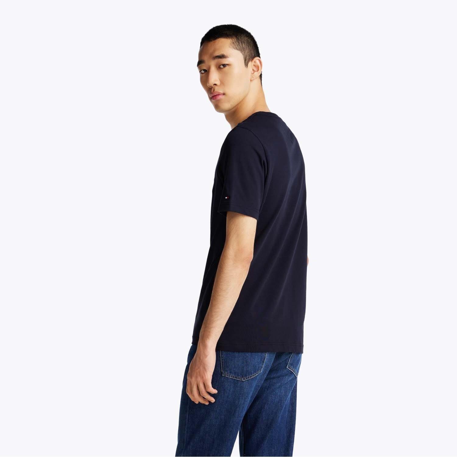 Blue - Tommy Hilfiger - Crest Logo Embroidery T-Shirt - 5