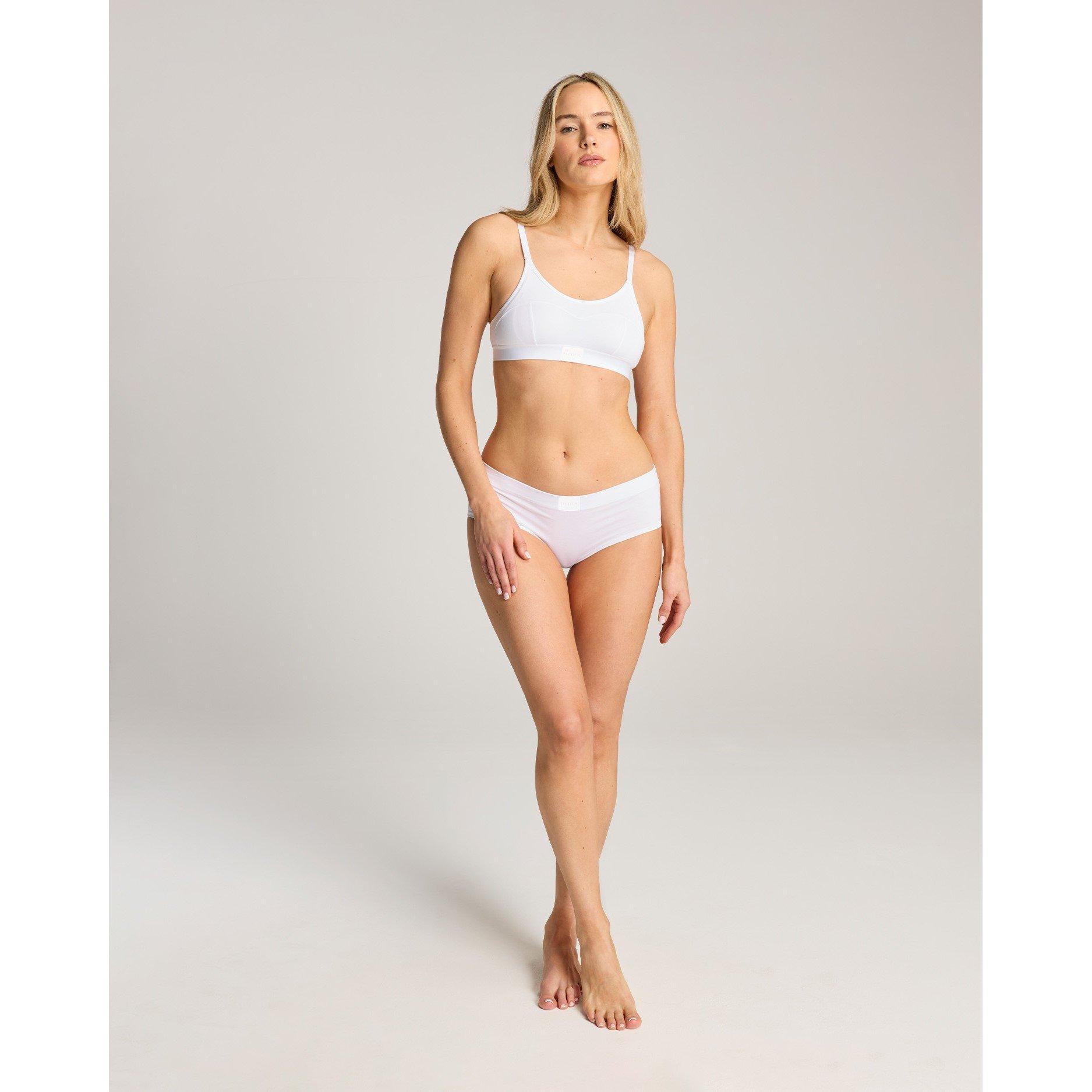 White - Nudea - Cotton Modal Contour Scoop Bralette - 3