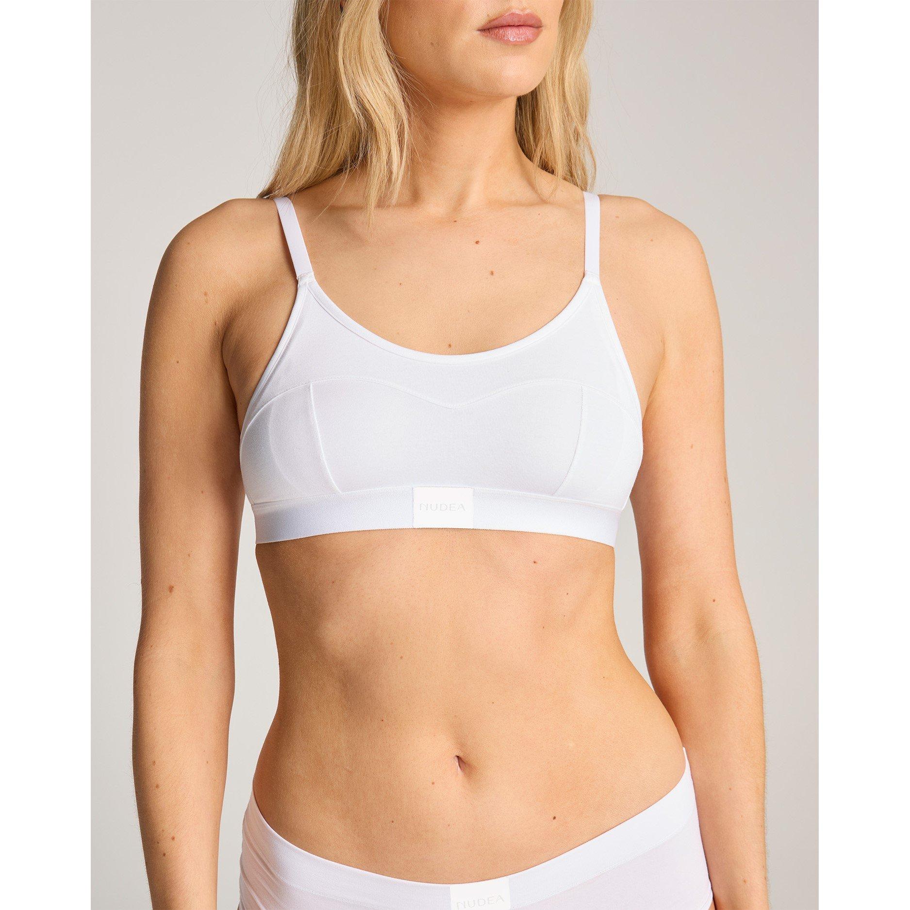 White - Nudea - Cotton Modal Contour Scoop Bralette - 5