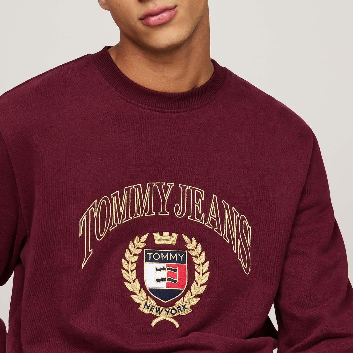 Purple - Tommy Hilfiger - Logo Embroidery Crewneck Sweatshirt - 3