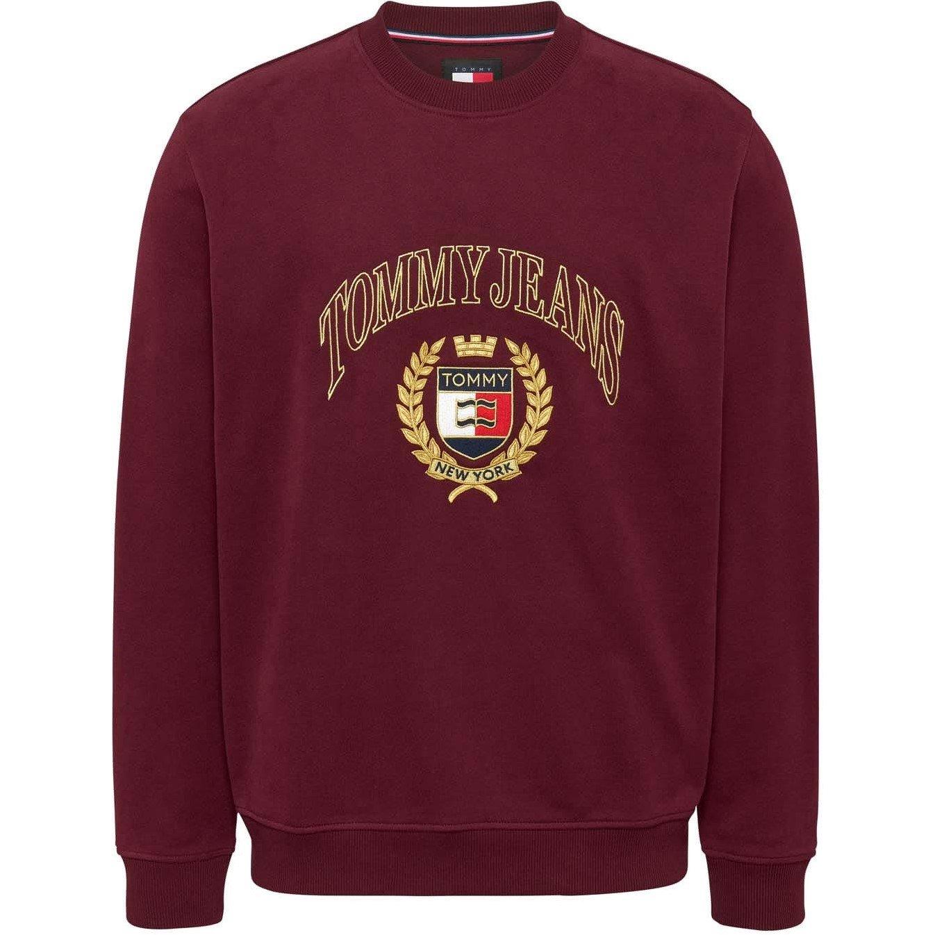 Purple - Tommy Hilfiger - Logo Embroidery Crewneck Sweatshirt - 4