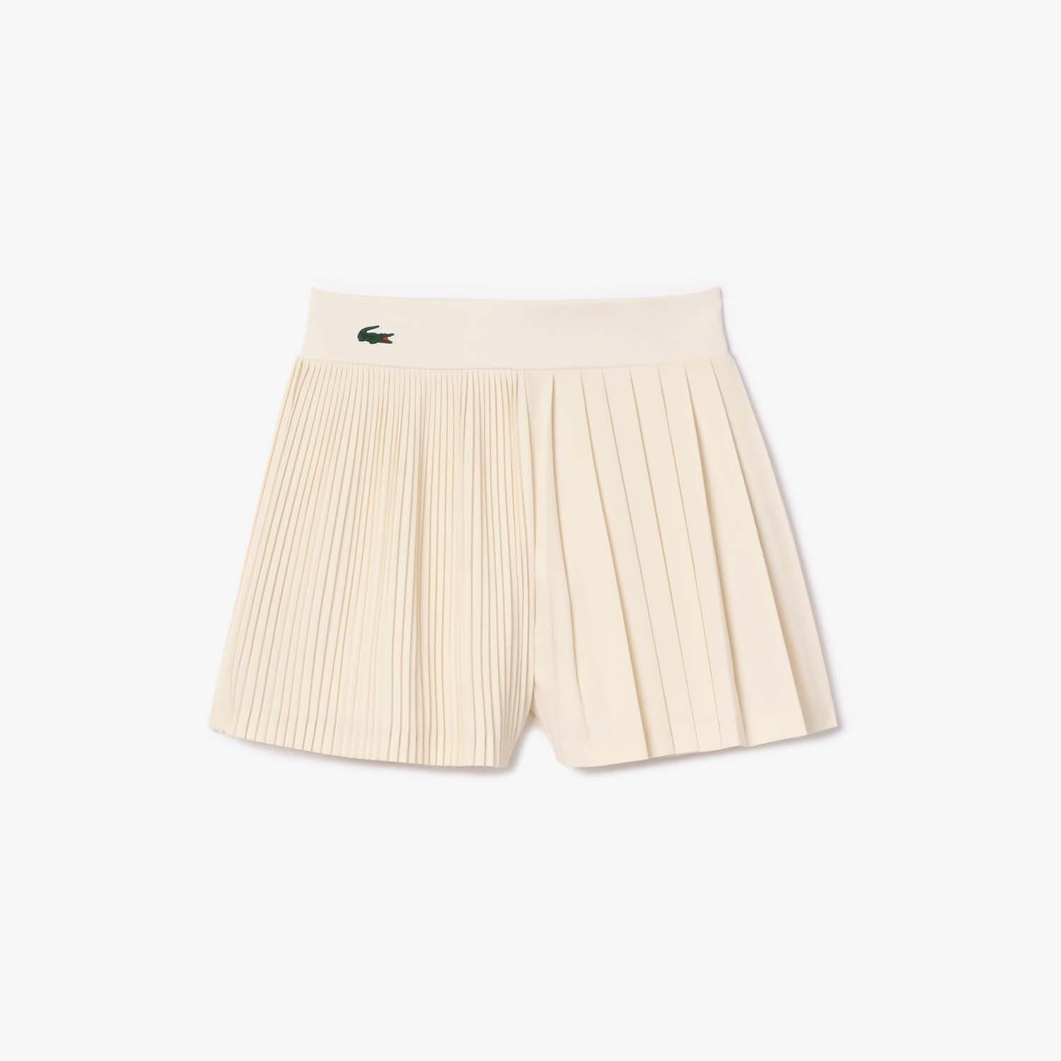 Cream - Lacoste - Pleated Lined Tennis Shorts - 1