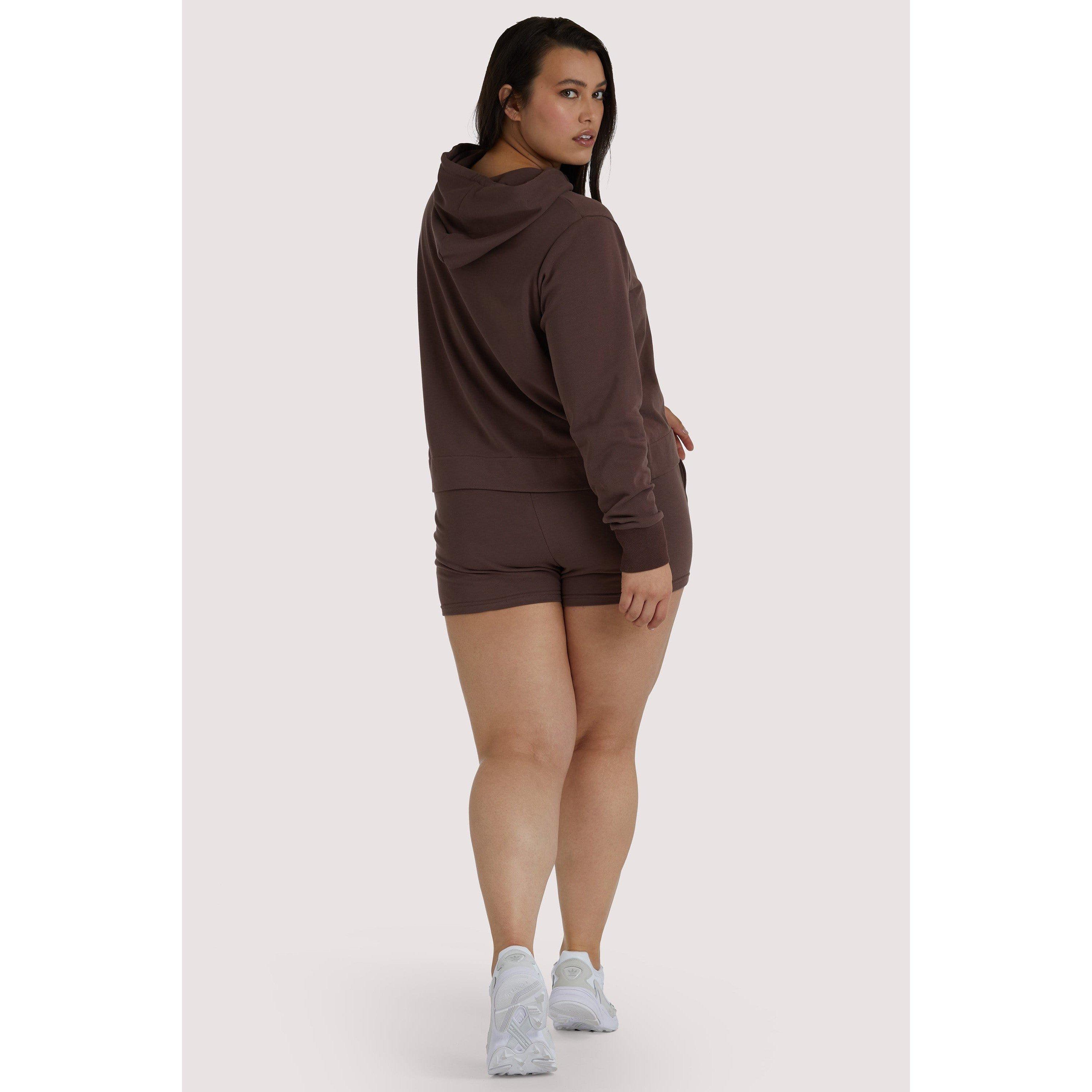 Brown - Wolf and Whistle - Brown Curve Hooded Top - 2