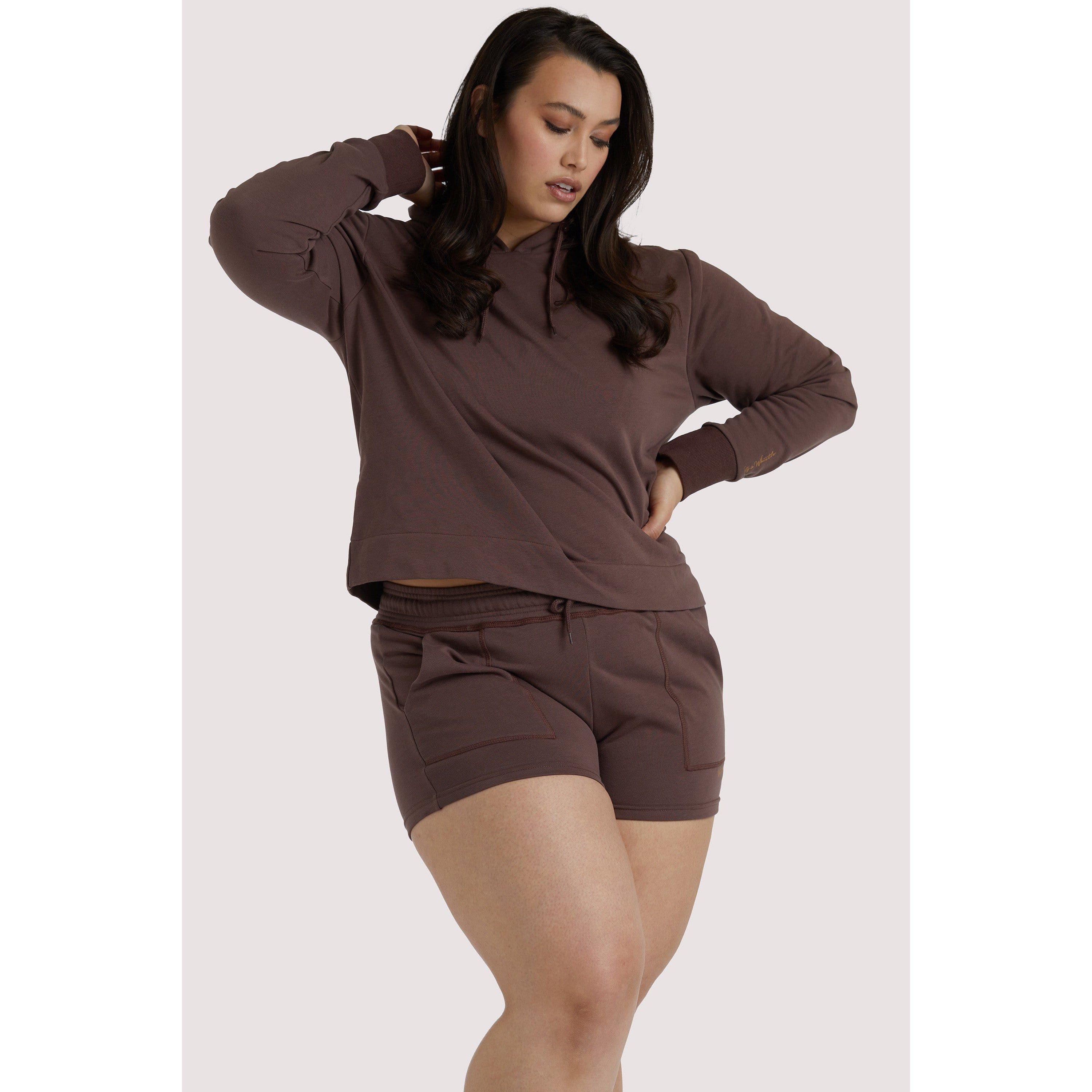 Brown - Wolf and Whistle - Brown Curve Hooded Top - 3