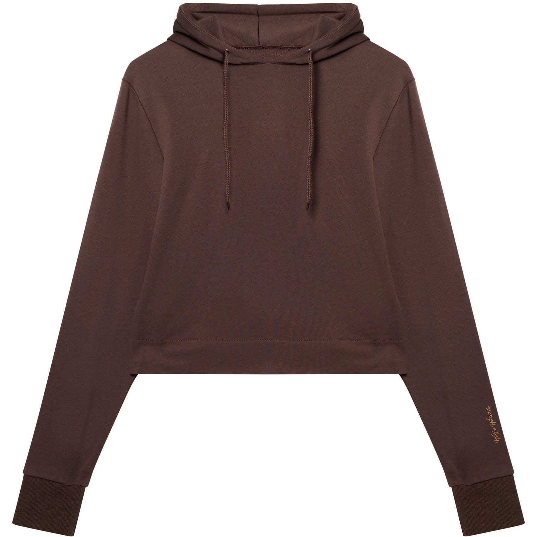 Brown - Wolf and Whistle - Brown Curve Hooded Top - 4