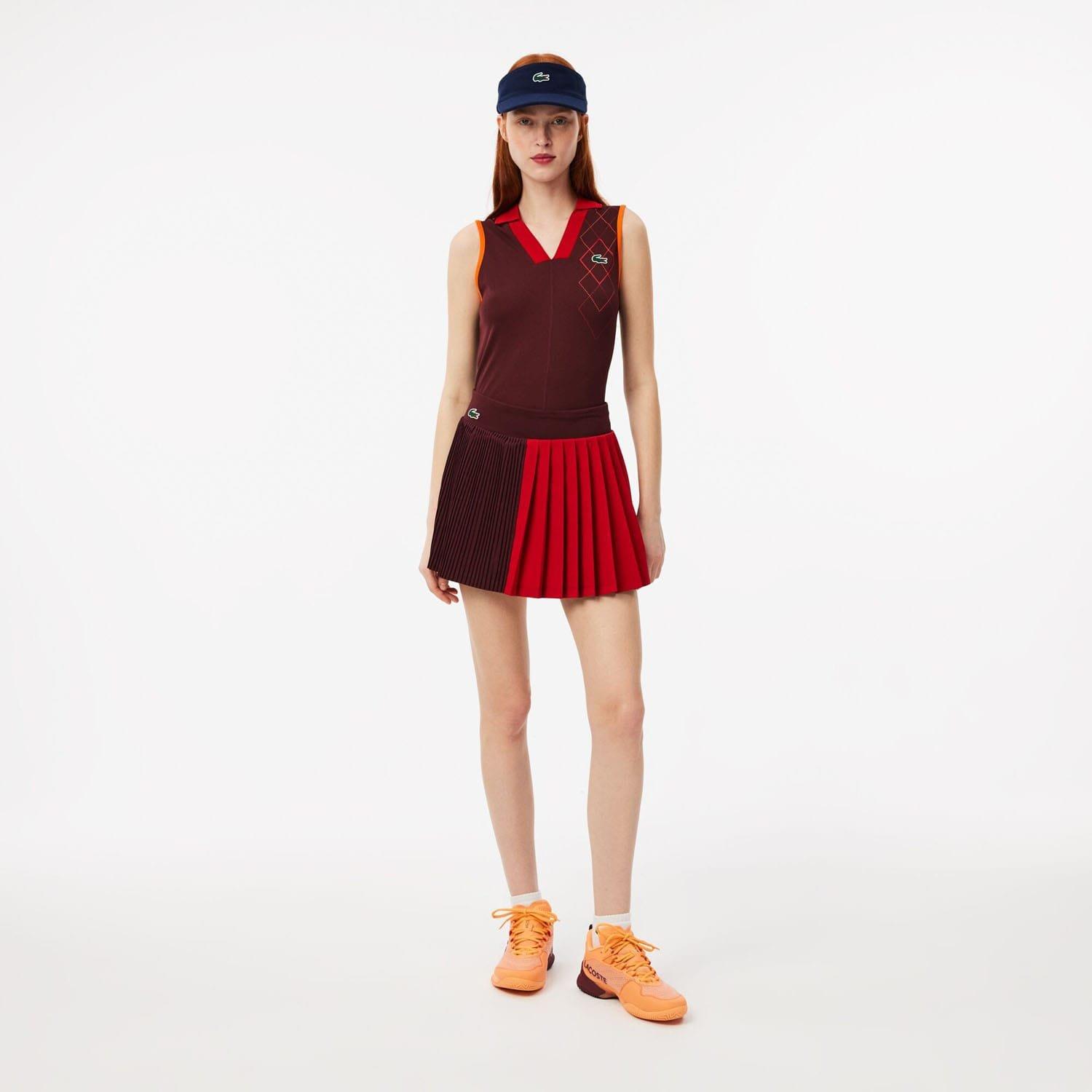 Red Maroon - Lacoste - Ultra Dry Tennis Skirt with Liner - 3
