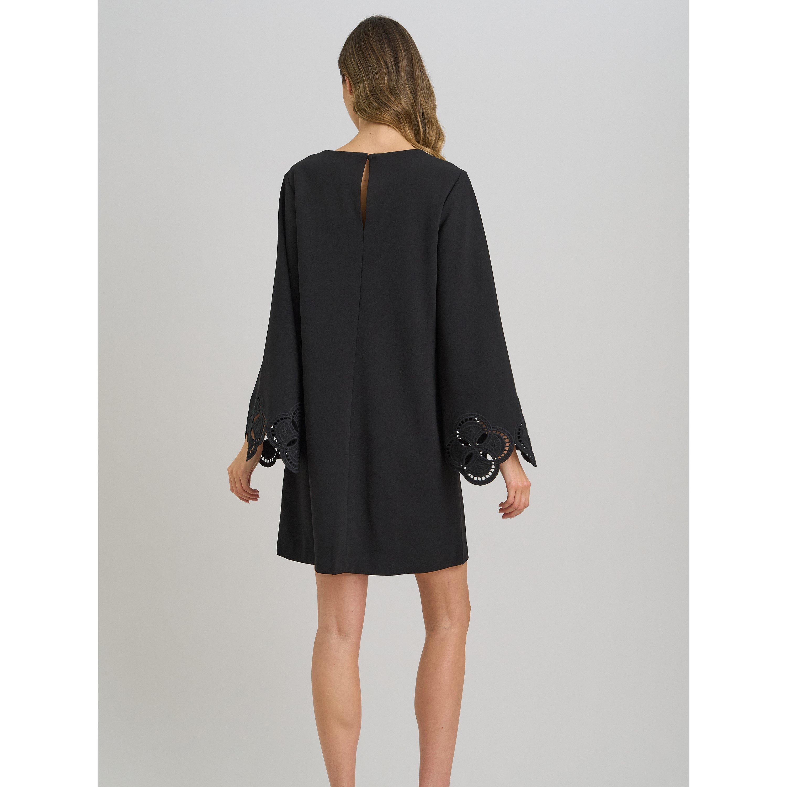 Black - Gina Bacconi - Anisa Lace-Cuff Shift Dress - 2