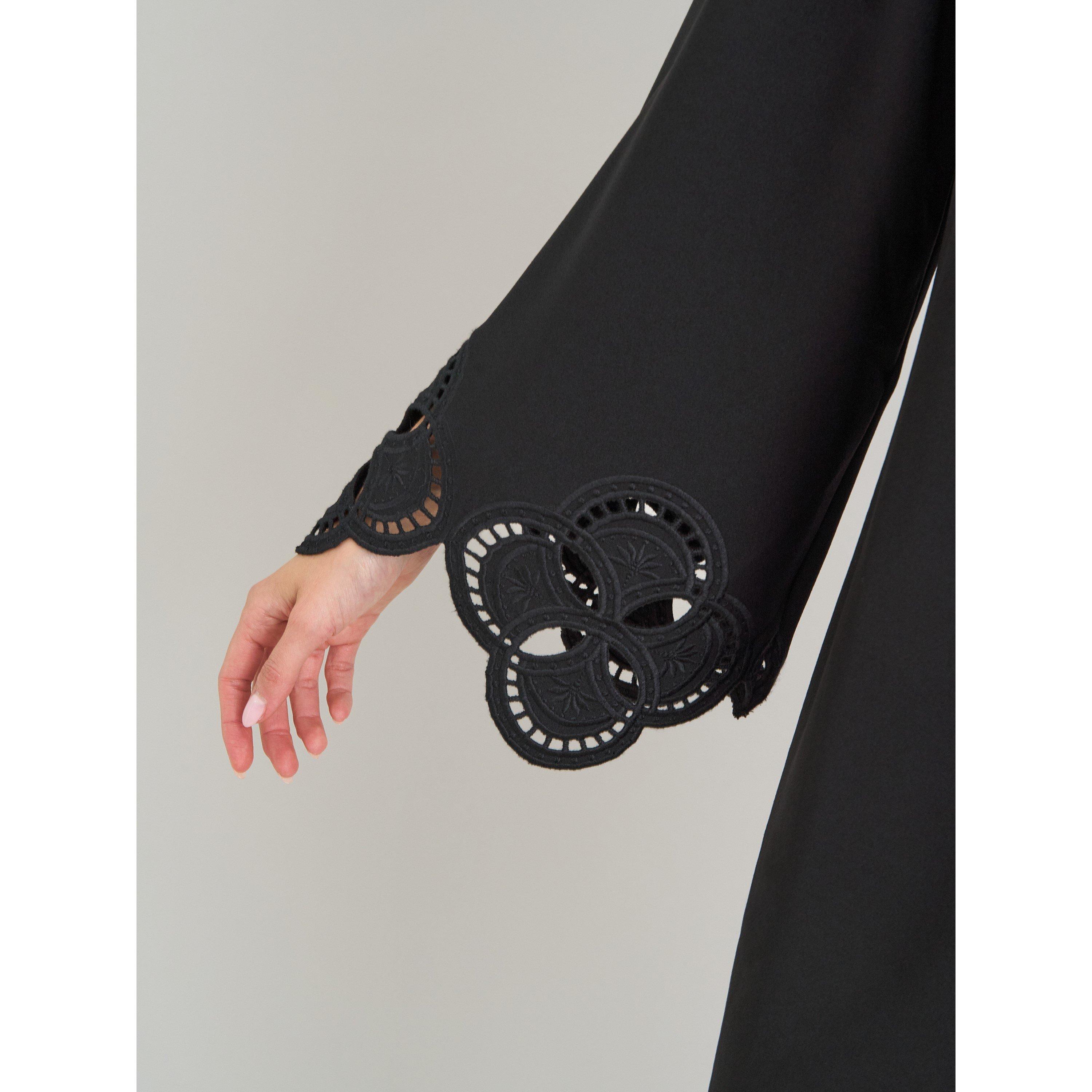 Black - Gina Bacconi - Anisa Lace-Cuff Shift Dress - 5
