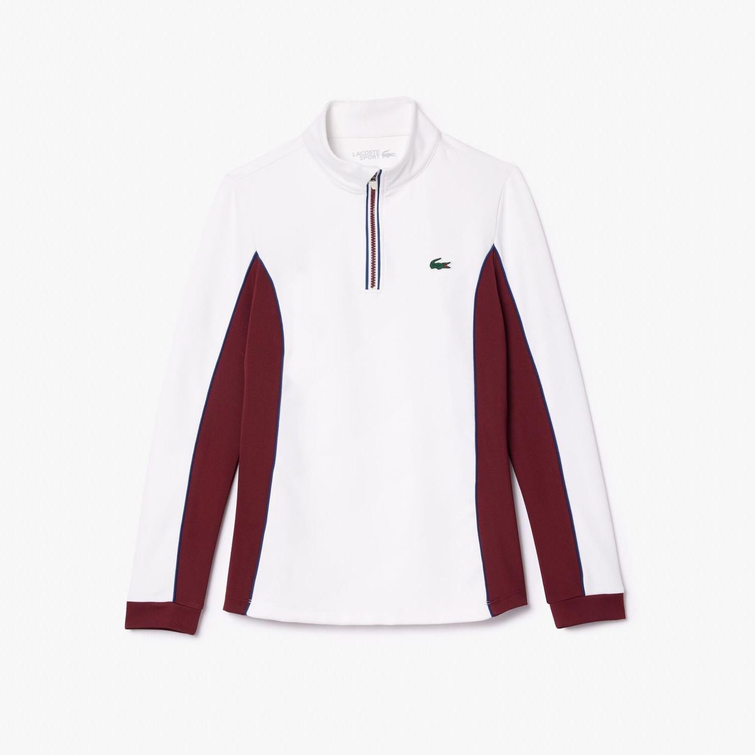 White Red - Lacoste - Slim Fit Tennis Layering Sweatshirt - 4
