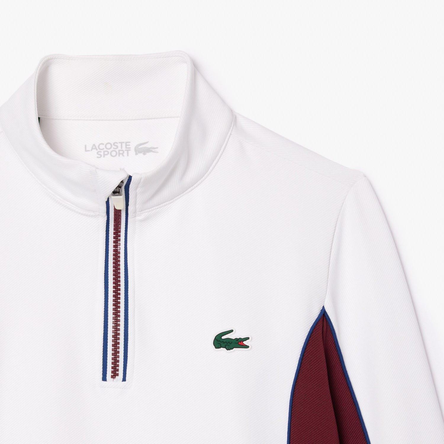 White Red - Lacoste - Slim Fit Tennis Layering Sweatshirt - 5