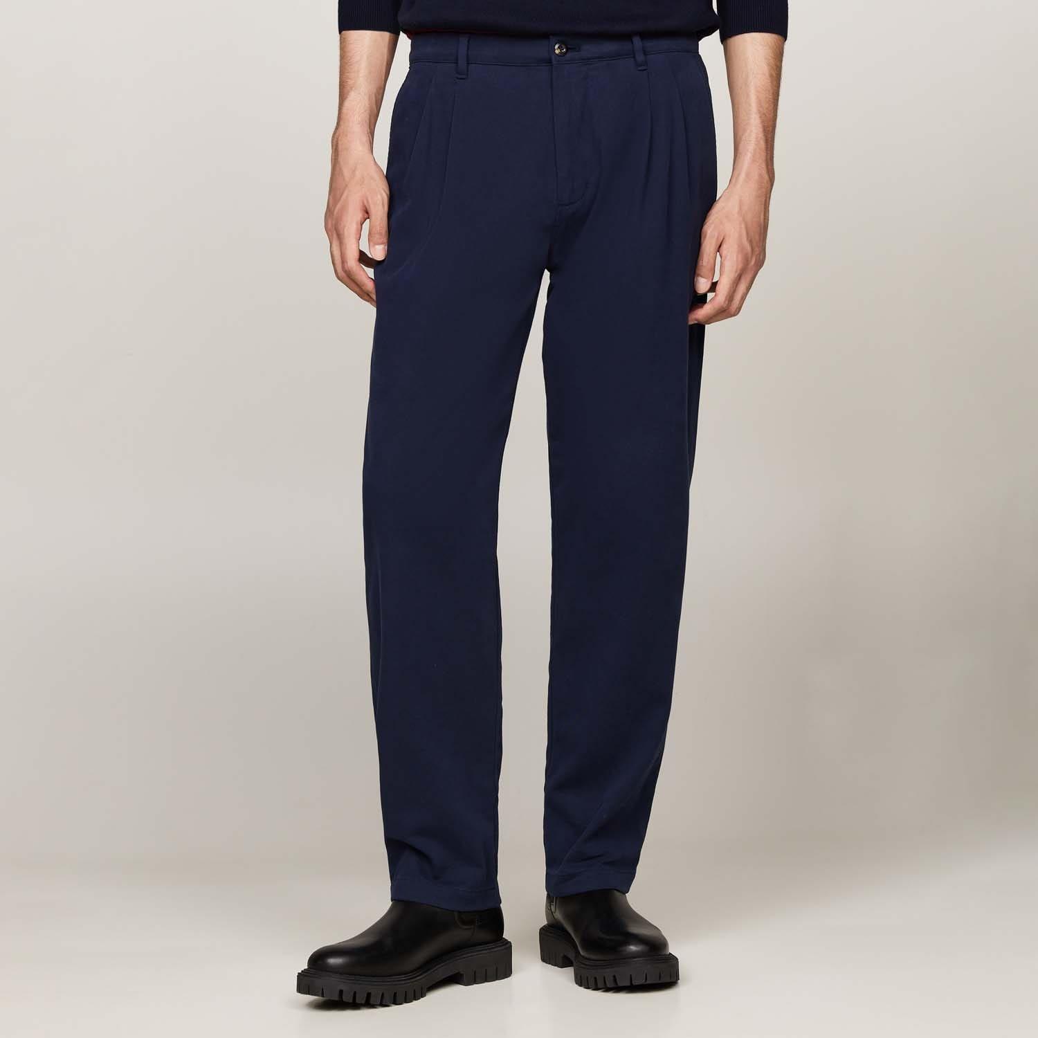 Blue - Tommy Hilfiger - Brushed Twill Tapered Chinos - 2