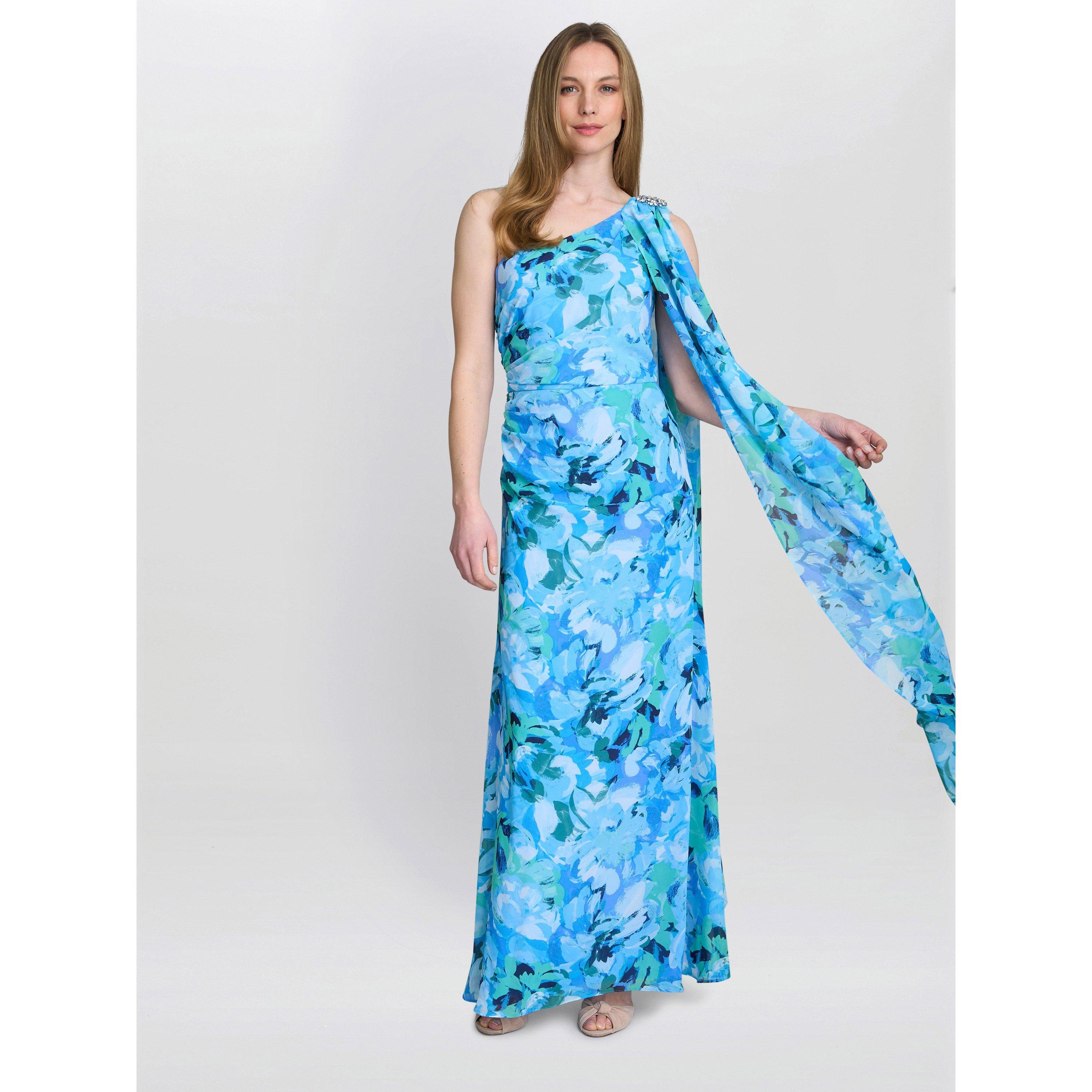 Perri - Gina Bacconi - Amelie Printed Chiffon Maxi Dress - 3