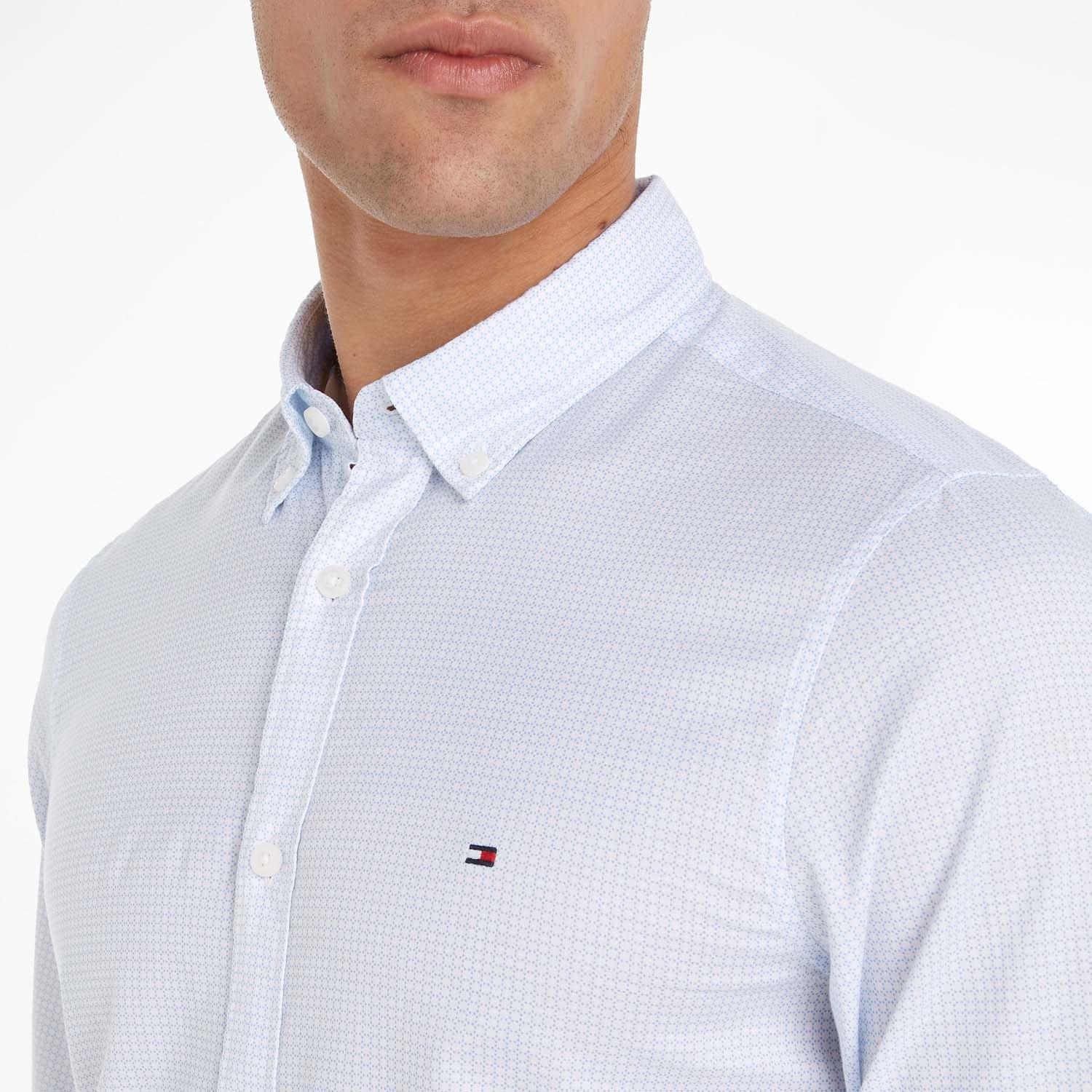 Blue - Tommy Hilfiger - Flex Micro Foulard Shirt - 3