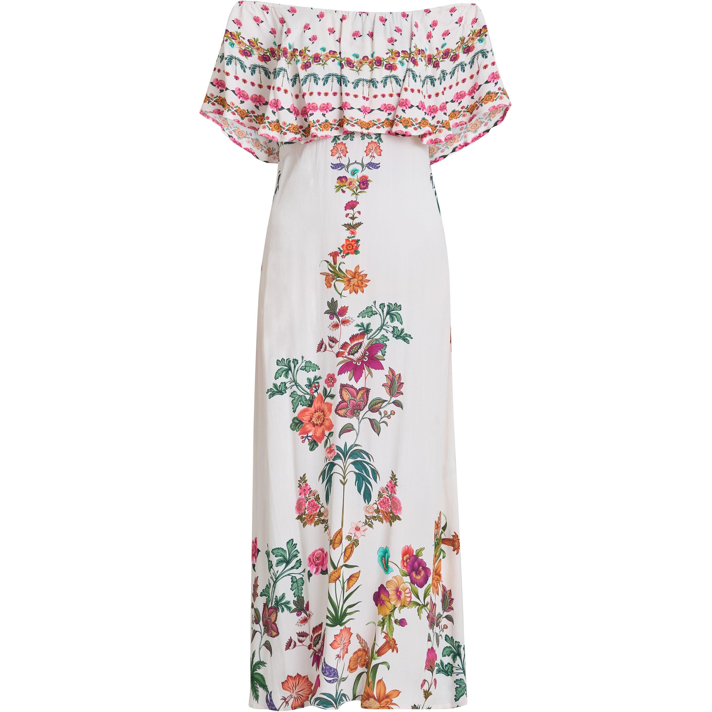 Multi - Gina Bacconi - Rose Off The Shoulder Frill Dress - 4