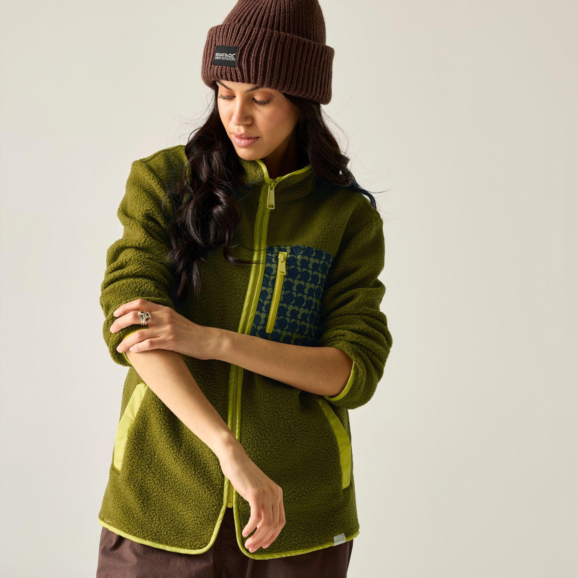 Fur Green/Eccli - Regatta - Womens Orla Print Borg Fleece - 1