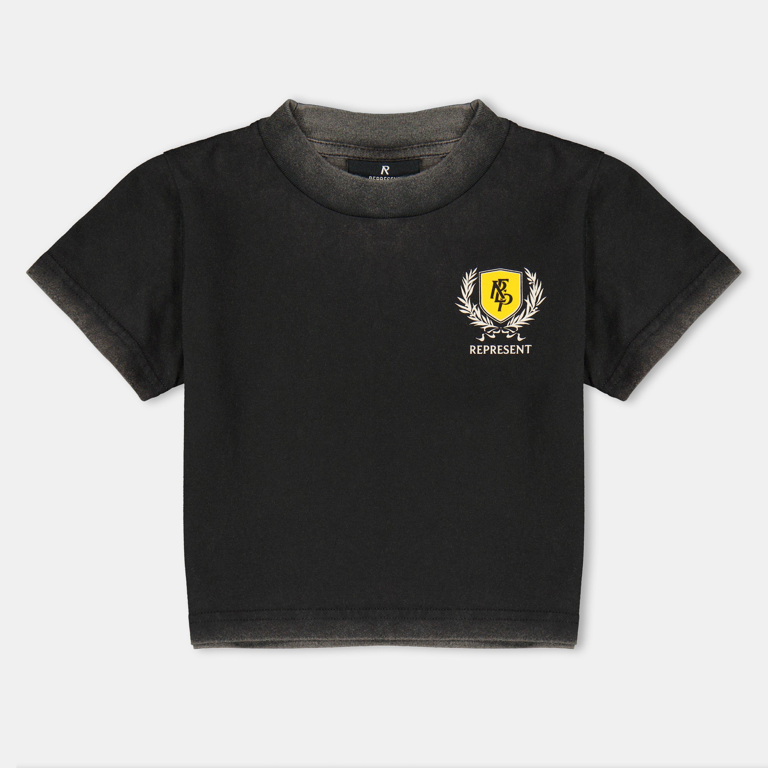 Black - Represent - Kids' Crest Cotton Short Sleeve Crew Neck T-Shirt - 1