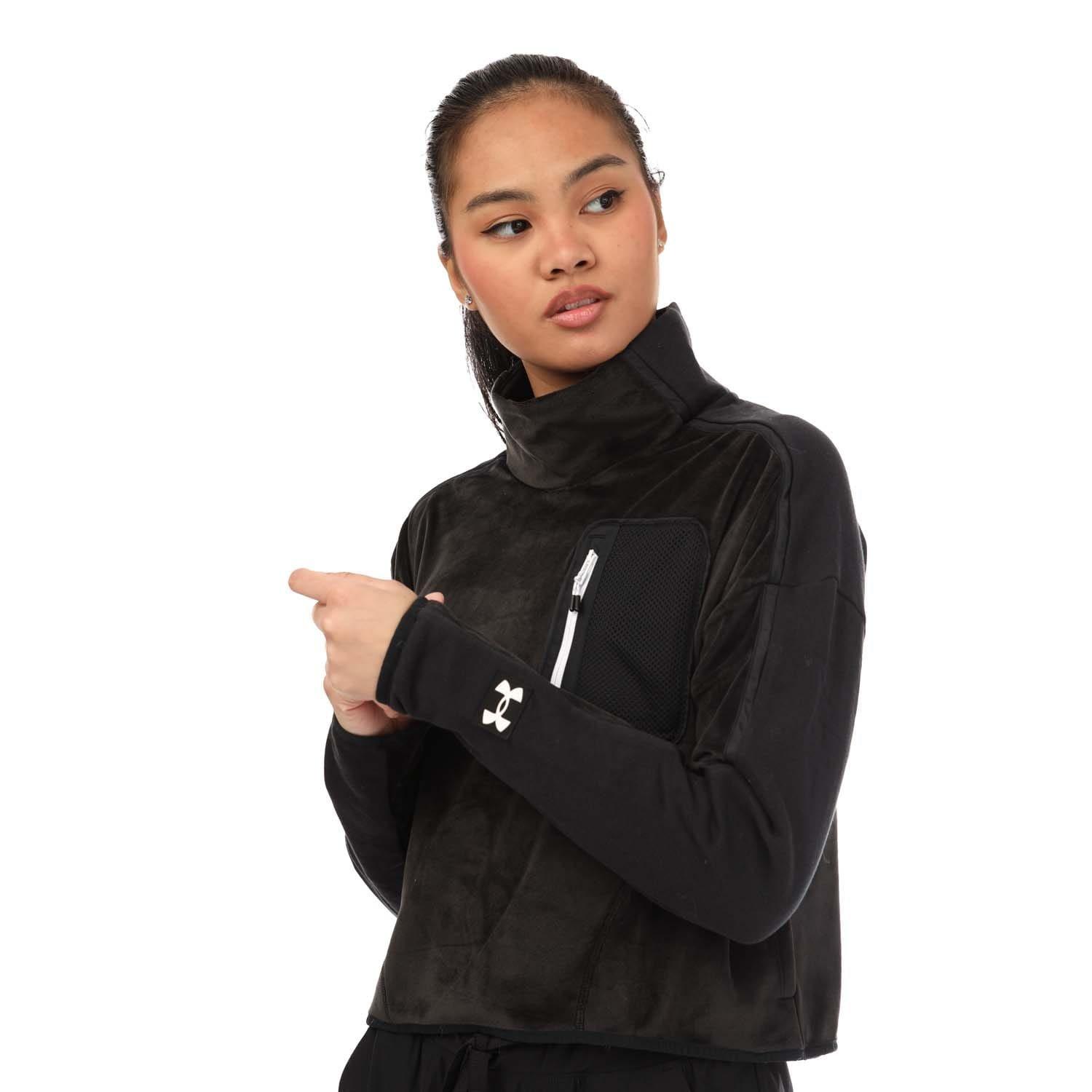Black - Under Armour - UA Journey Fleece Mock Neck Top - 3