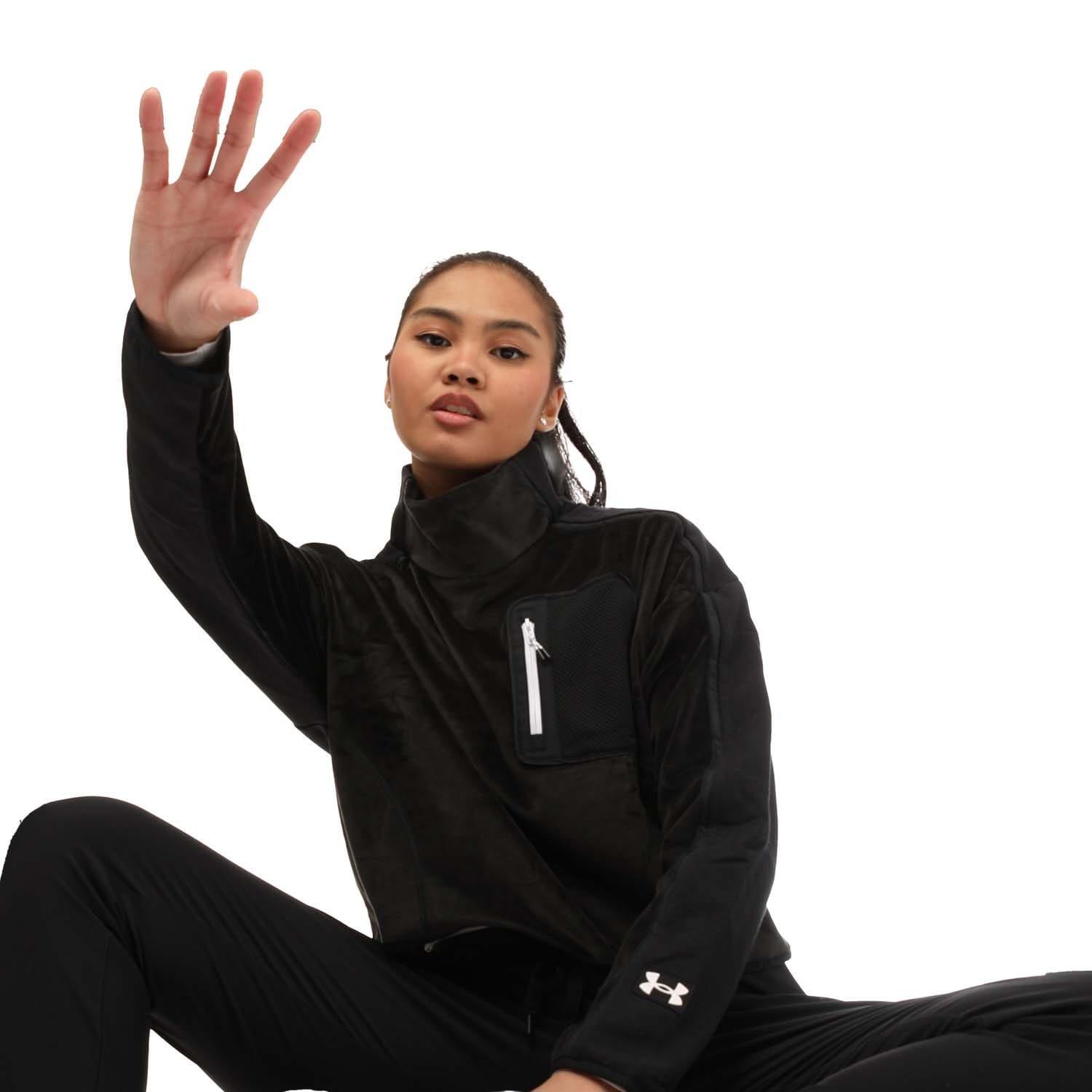 Black - Under Armour - UA Journey Fleece Mock Neck Top - 4