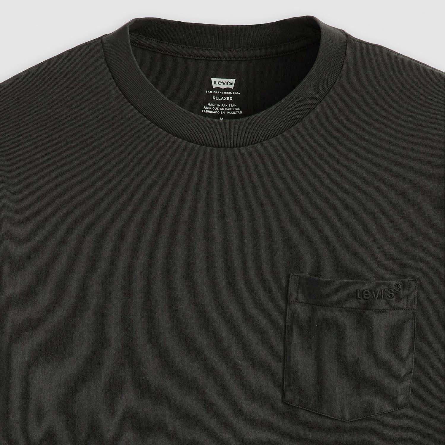 Black - Levis - Authentic Pocket Long Sleeve T-Shirt - 3