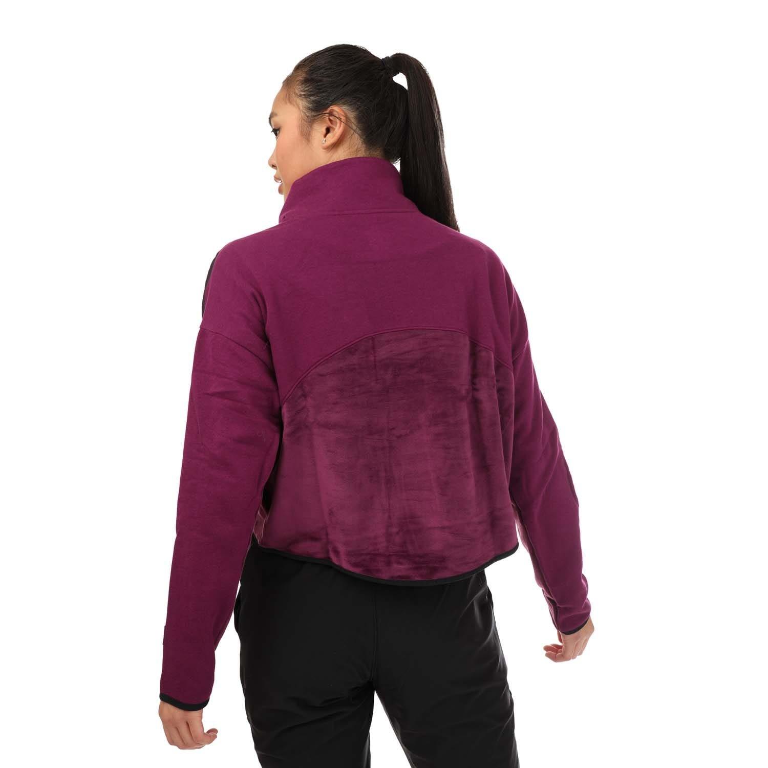 Purple - Under Armour - Journey Fleece Mock Neck Top - 4