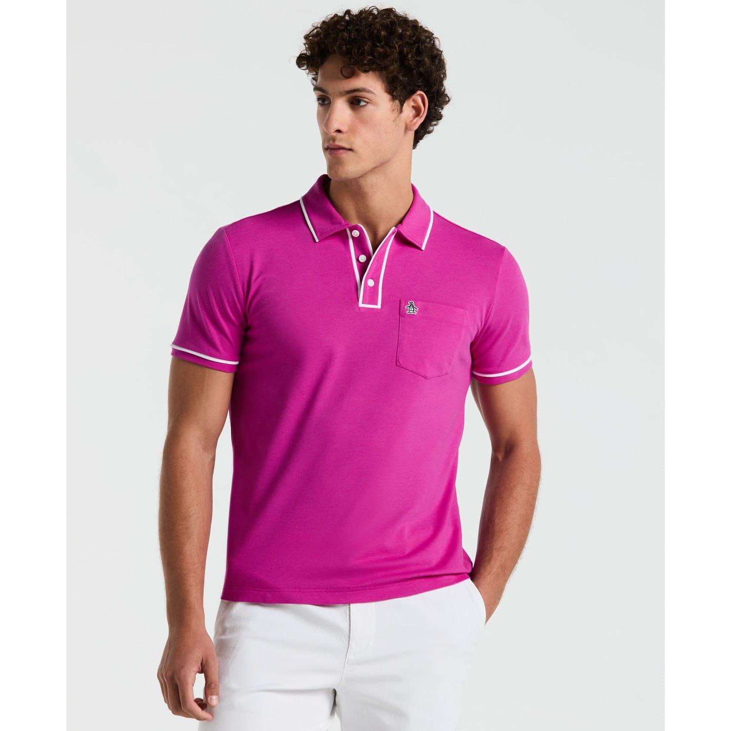 Purple - Original Penguin - Earl Pique Polo Shirt - 1