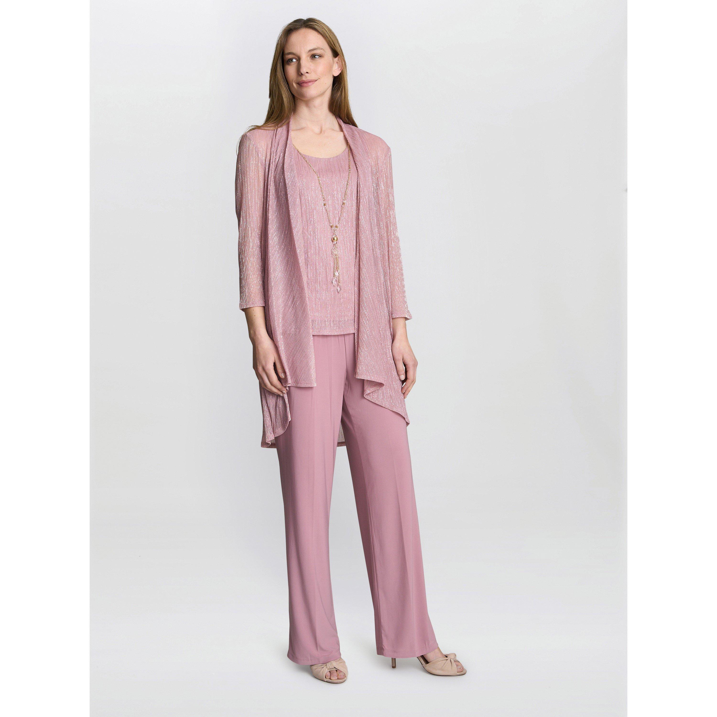 Rose - Gina Bacconi - Natasha 3 Piece Metallic Trouser Suit - 3