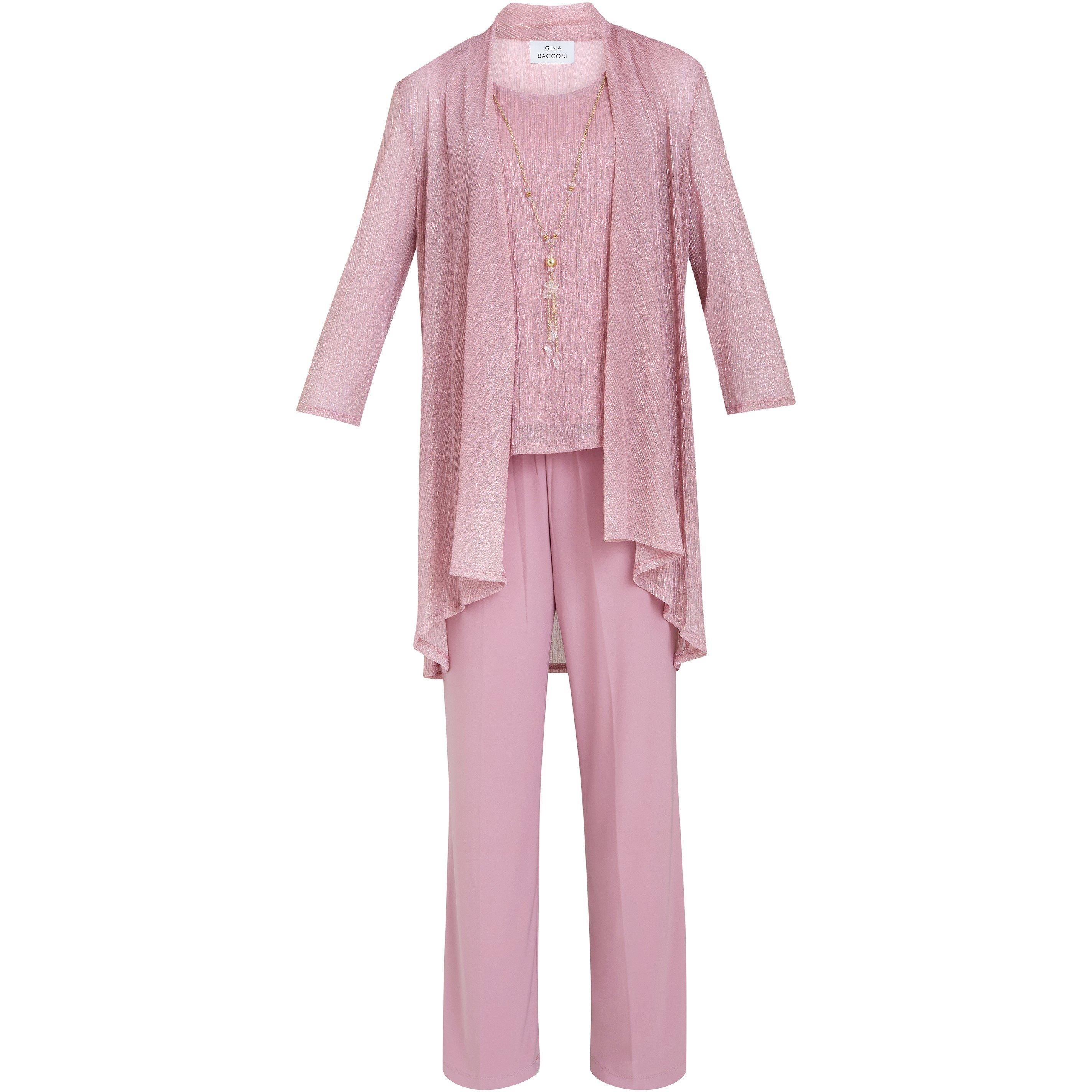 Rose - Gina Bacconi - Natasha 3 Piece Metallic Trouser Suit - 4