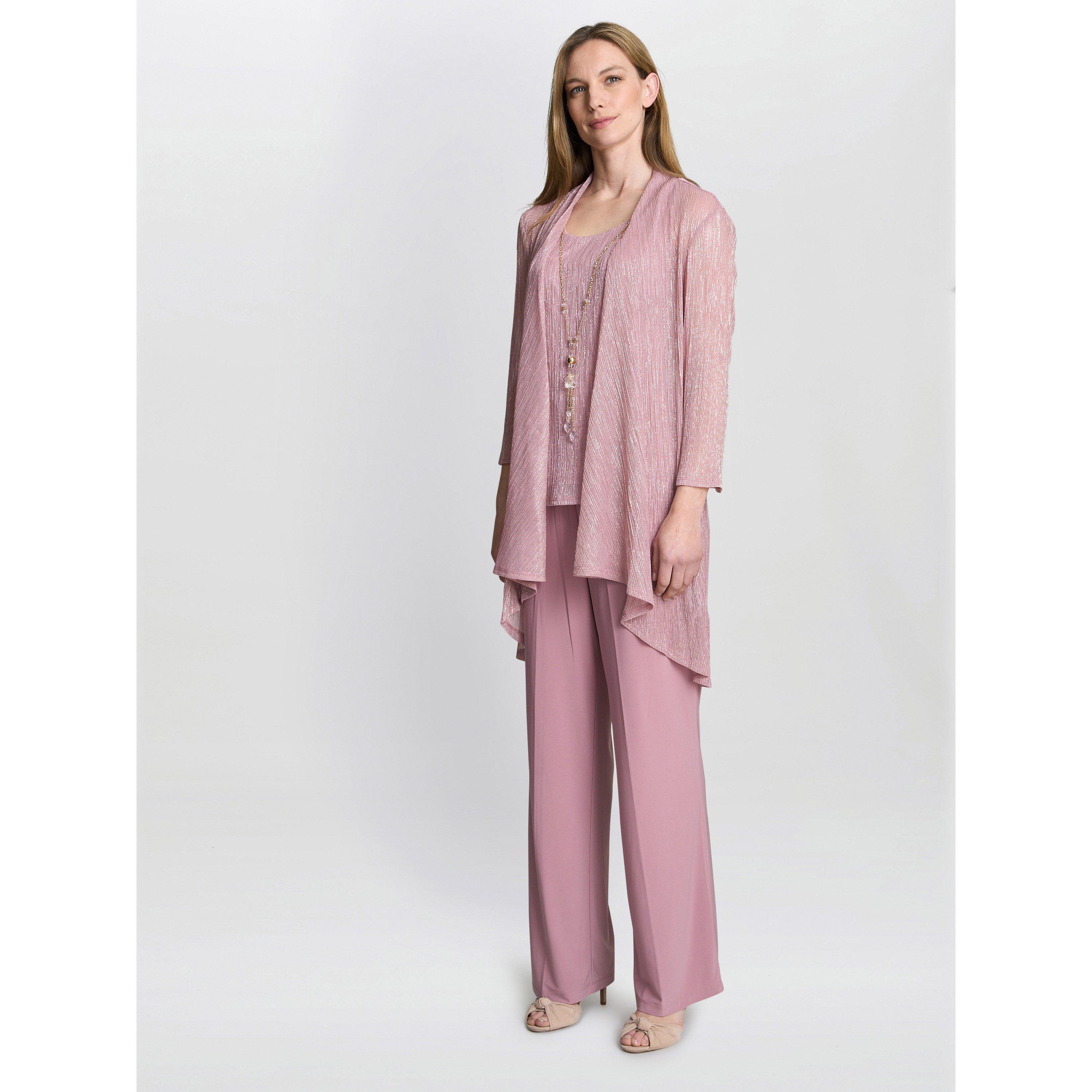 Rose - Gina Bacconi - Natasha 3 Piece Metallic Trouser Suit - 6