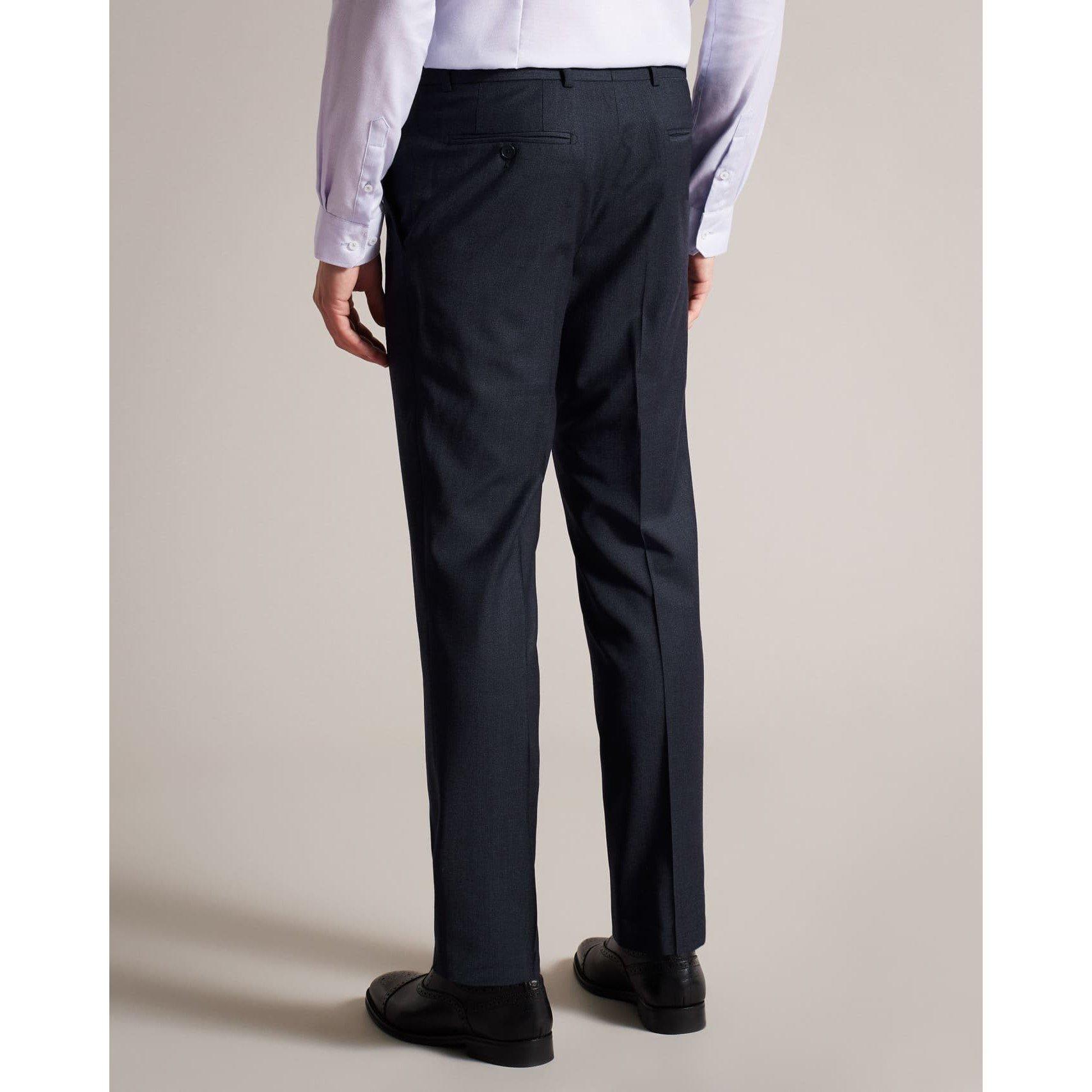 Navy - Ted Baker - Forbyts Puppytooth Trousers - 2
