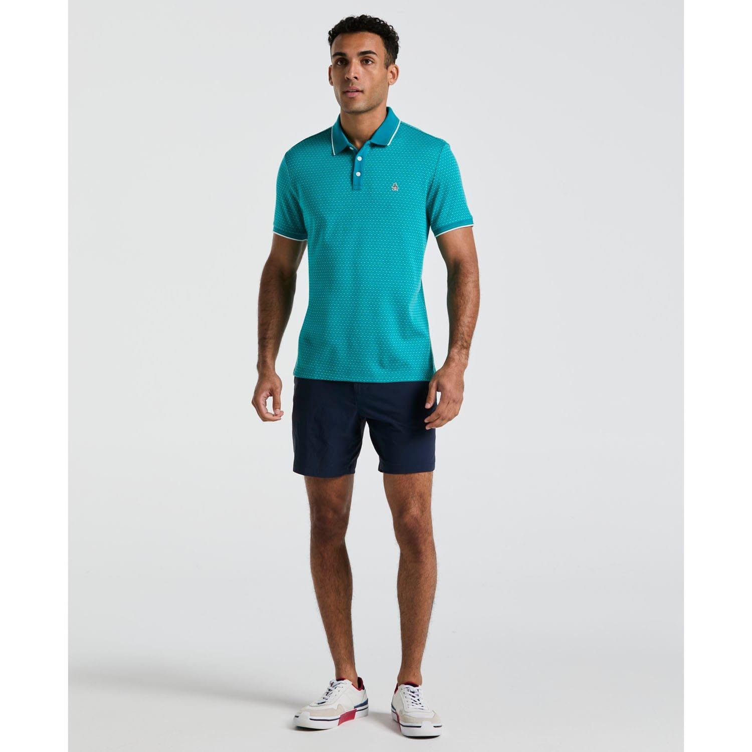 Teal - Original Penguin - Mini Jacquard Polo Shirt - 4