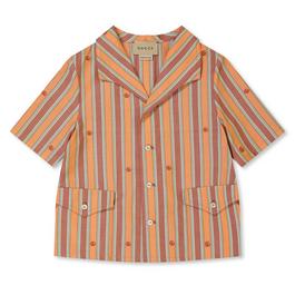 Gucci Striped Double G Jacquard Shirt Infants