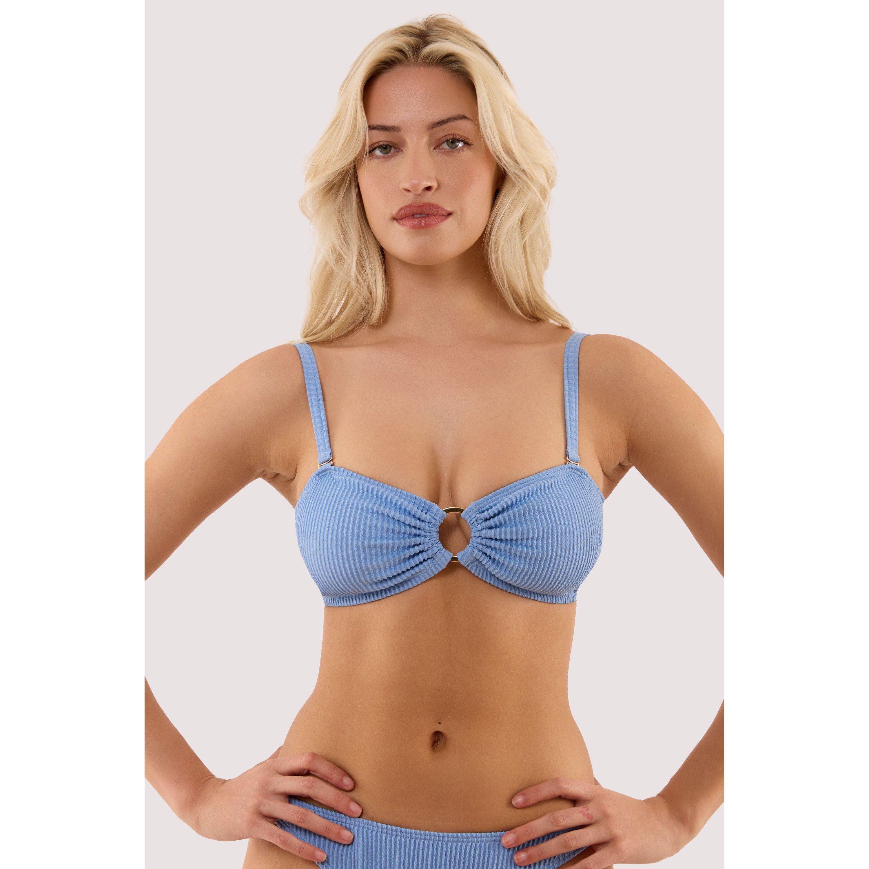 Blue - Peek and Beau - Annabelle Cornflower Blue Scrunch Bandeau Bikini T - 1