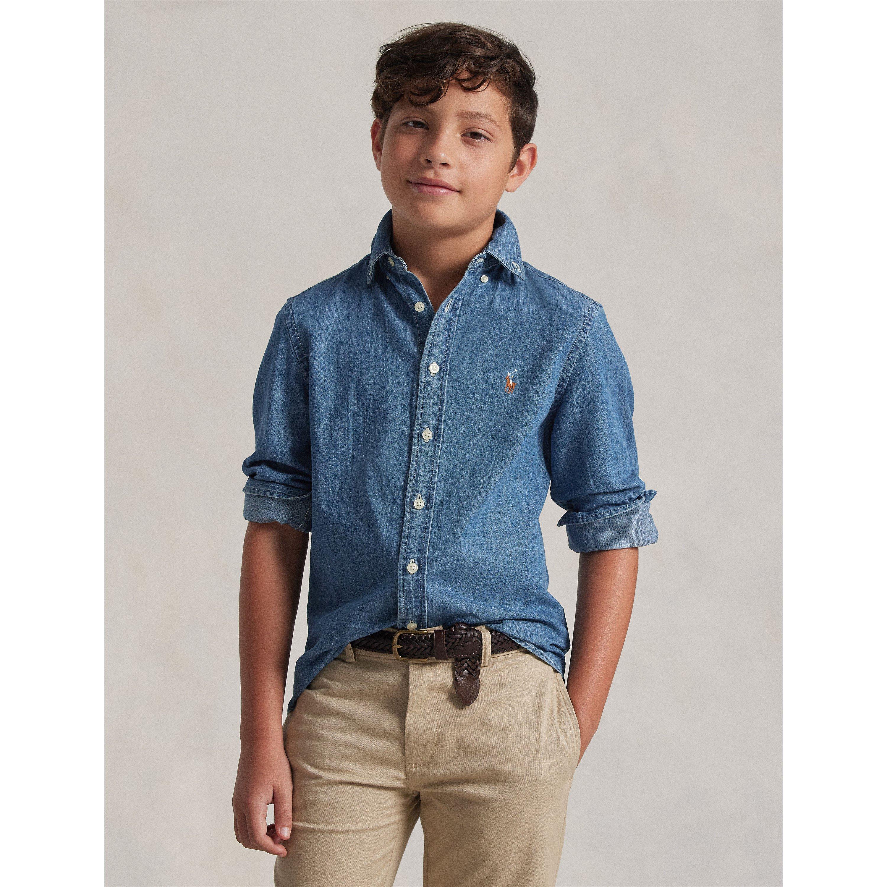 Dk Blue - Polo Ralph Lauren - Kids' Long Sleeve Plain Shirt - 3